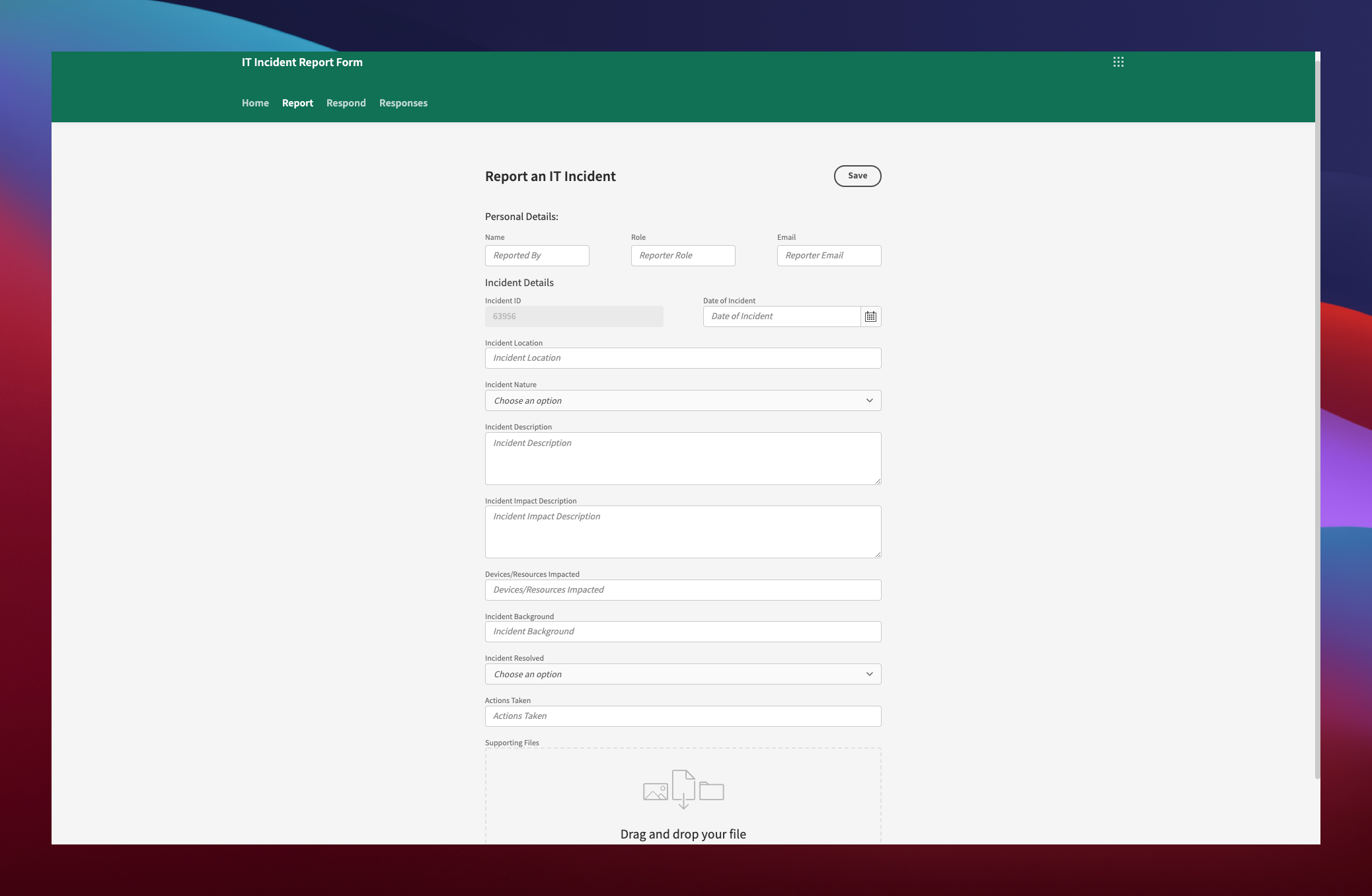 IT incident report template