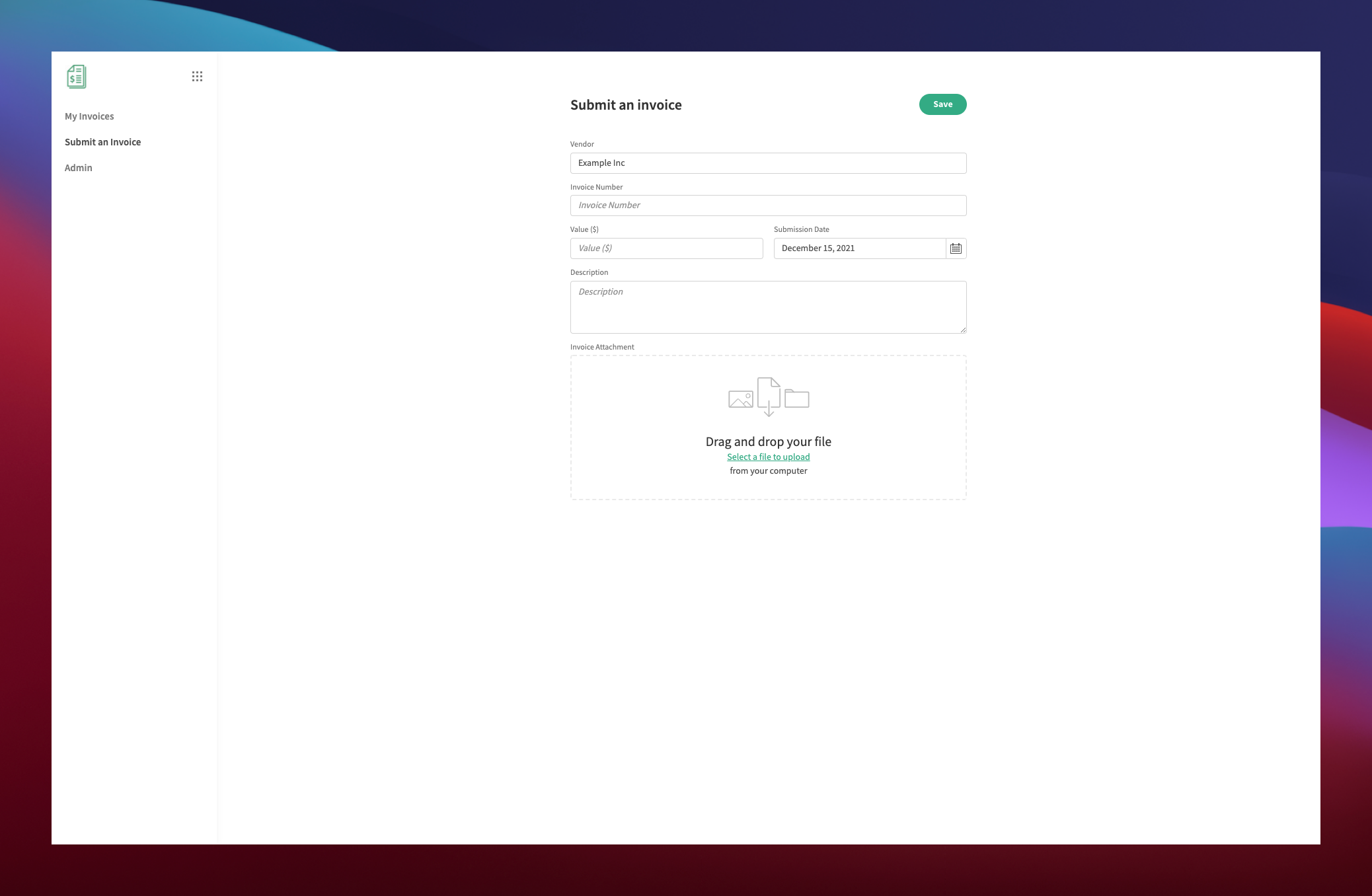 Invoice process discrete tool