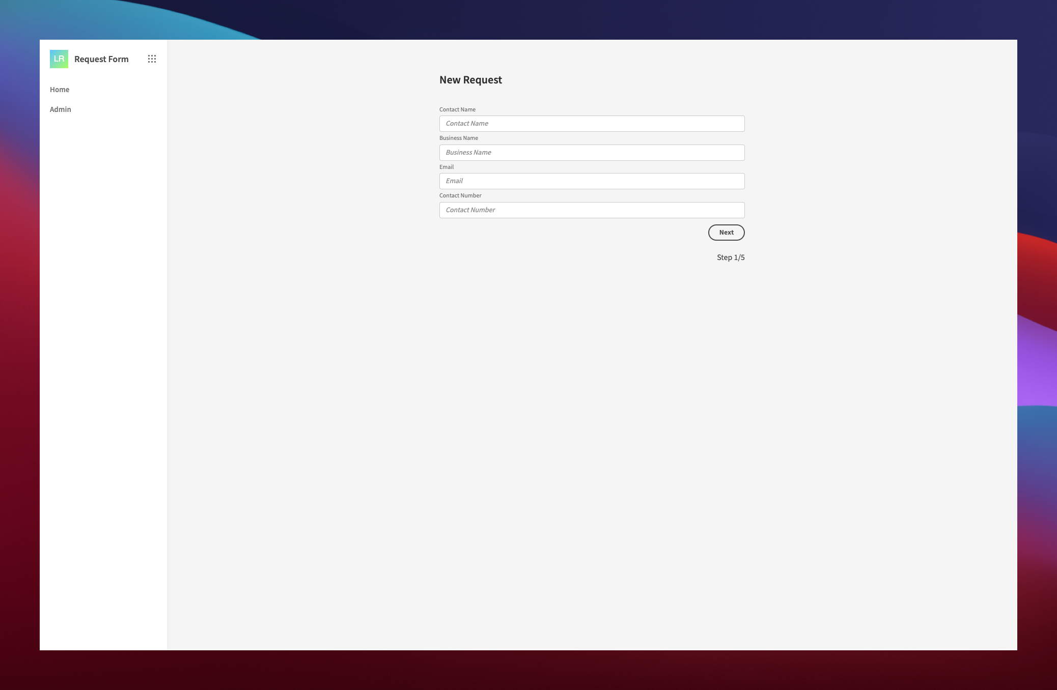 Logistics Request Form Template Screenshot 1