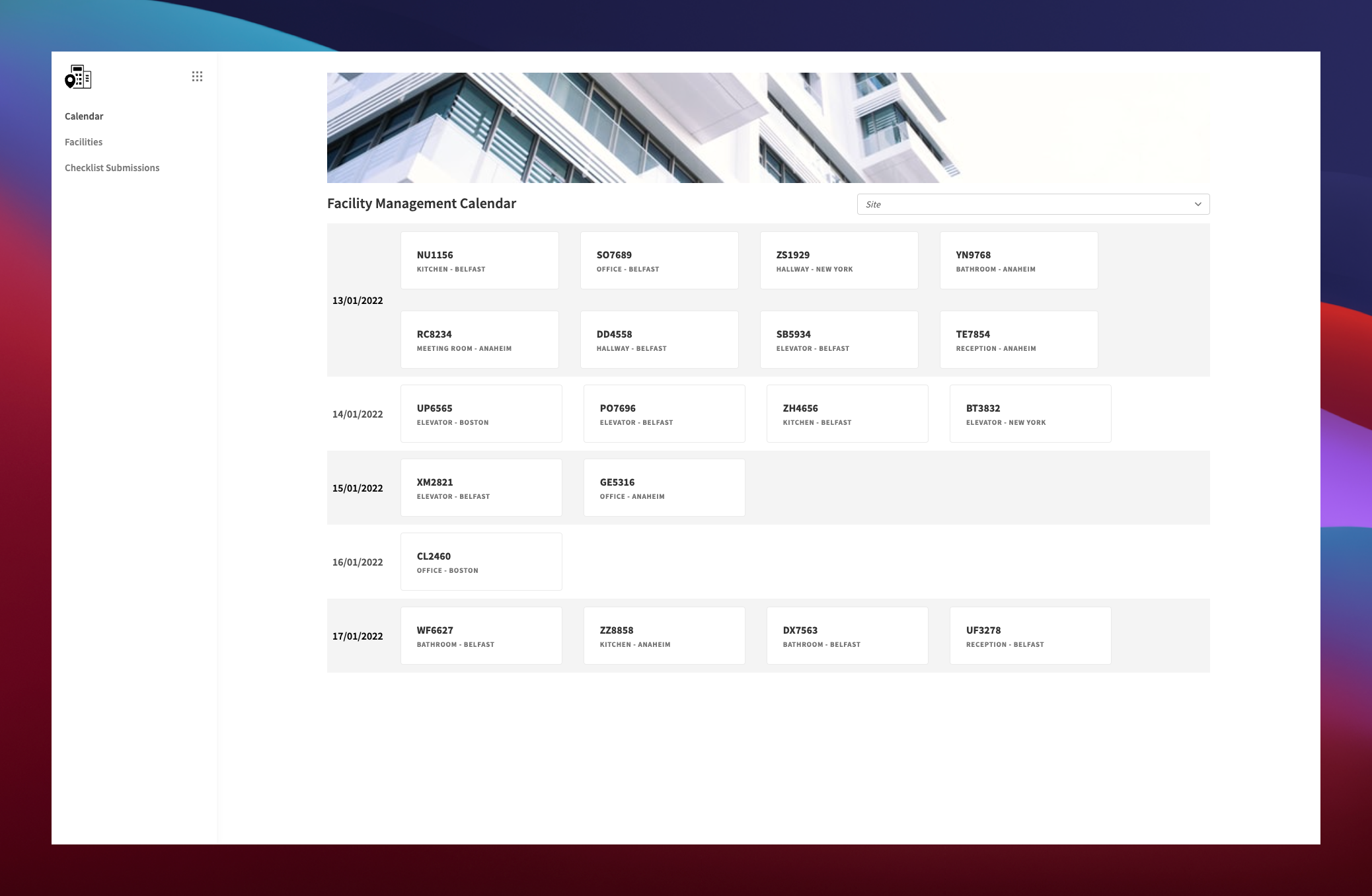 facility maintenance schedule template