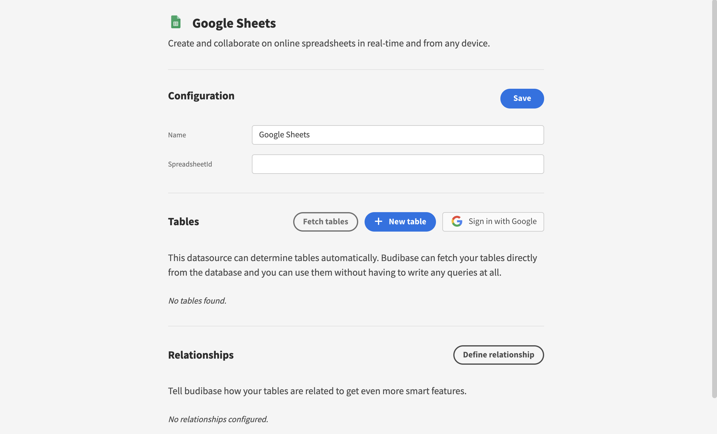 Google Sheets as a Data Source