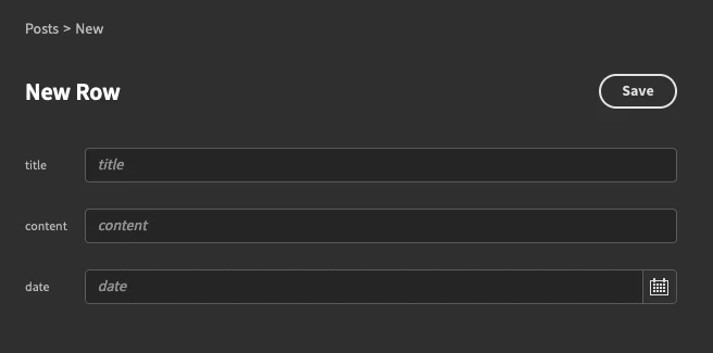 Form for create post query