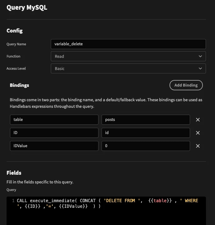 Custom SQL Query