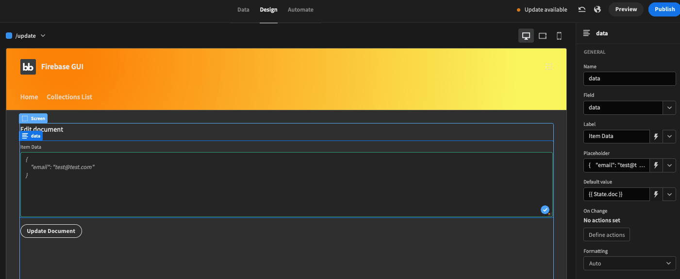 Firebase GUI