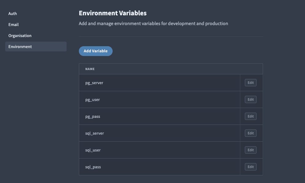 Environment Variables