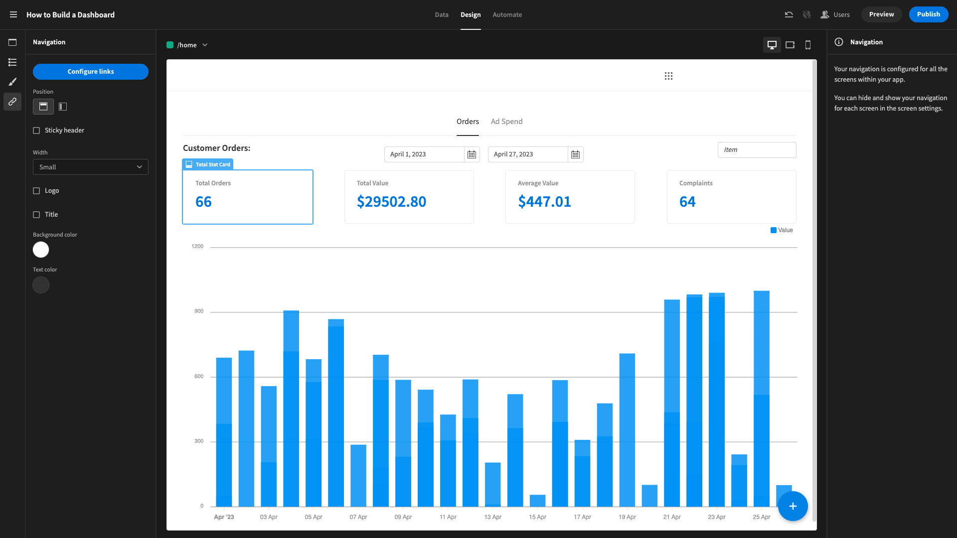 dashboard design