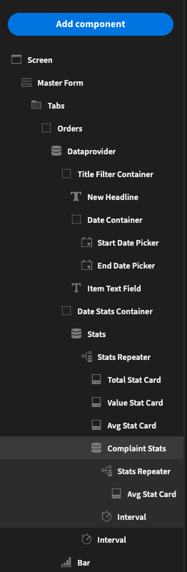 component tree