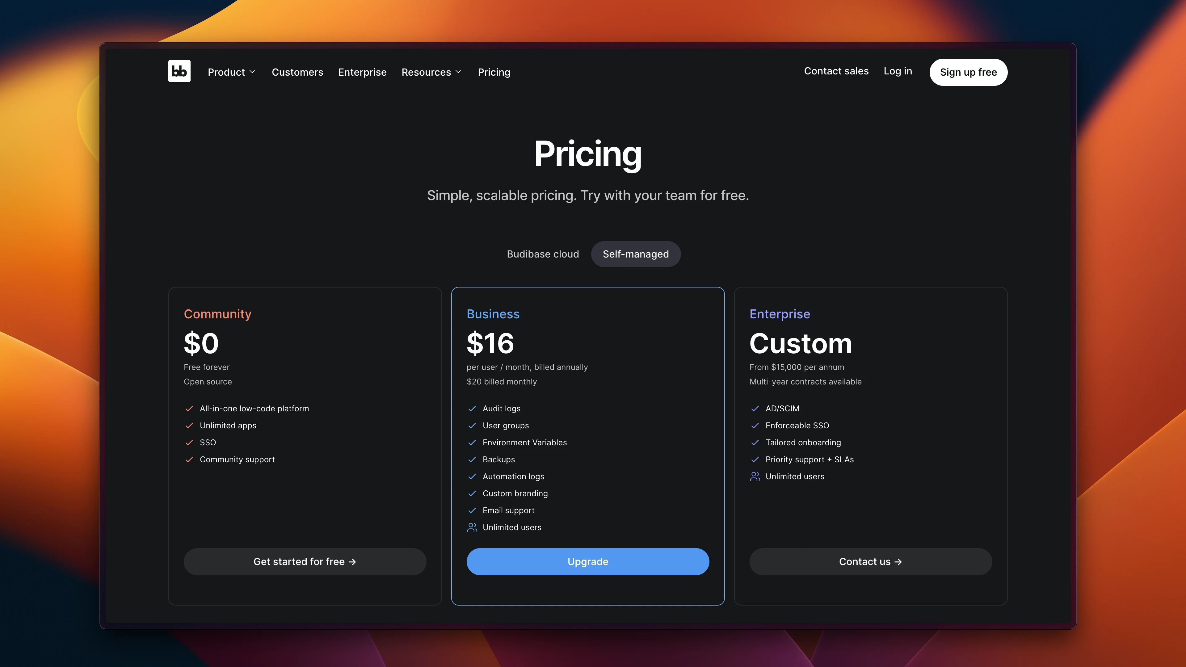 self-hosting pricing