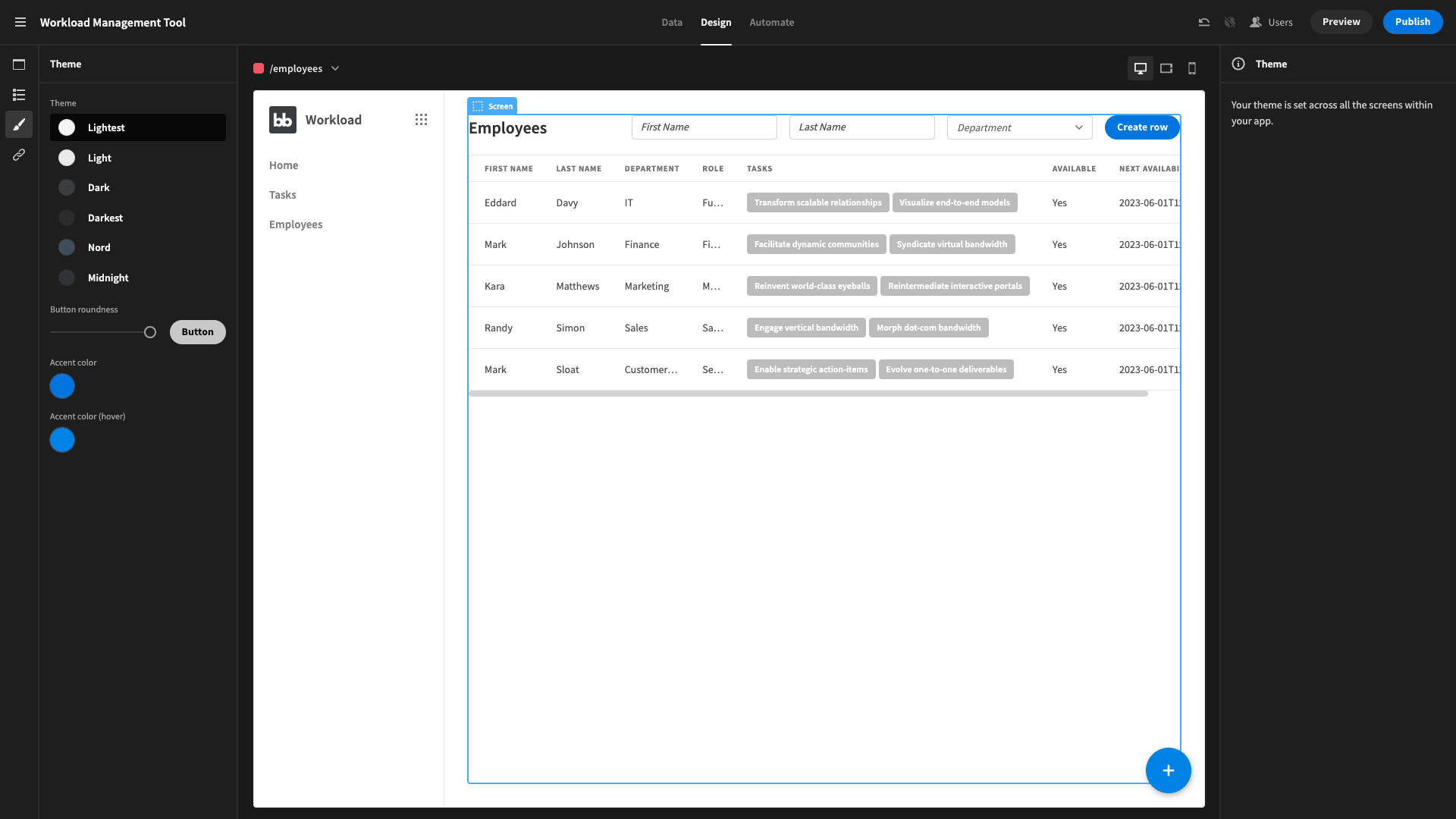 Workload management tool