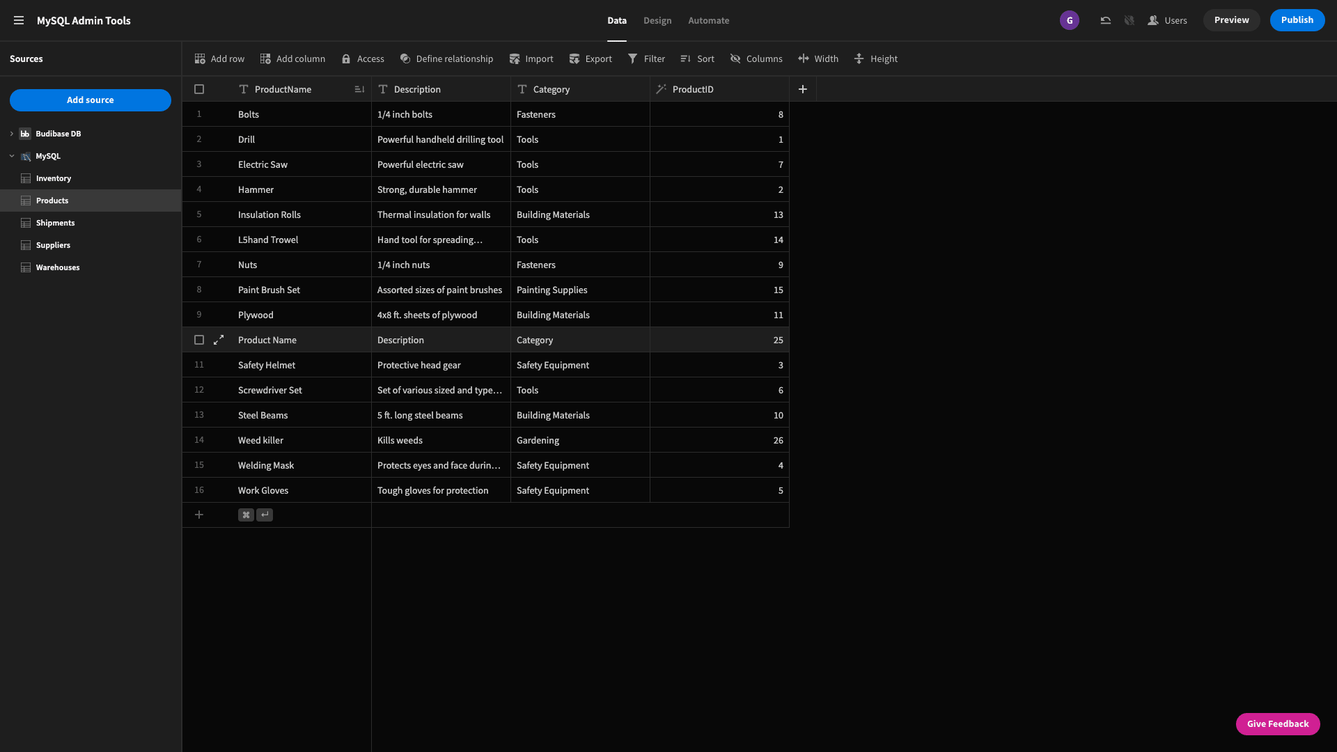 MySQL Admin Tools