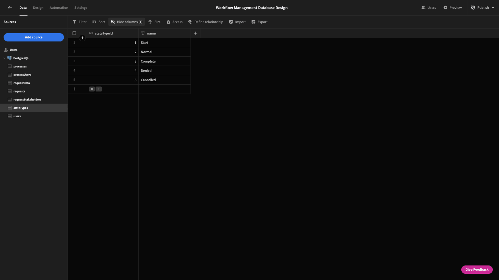 Data object in Budibase