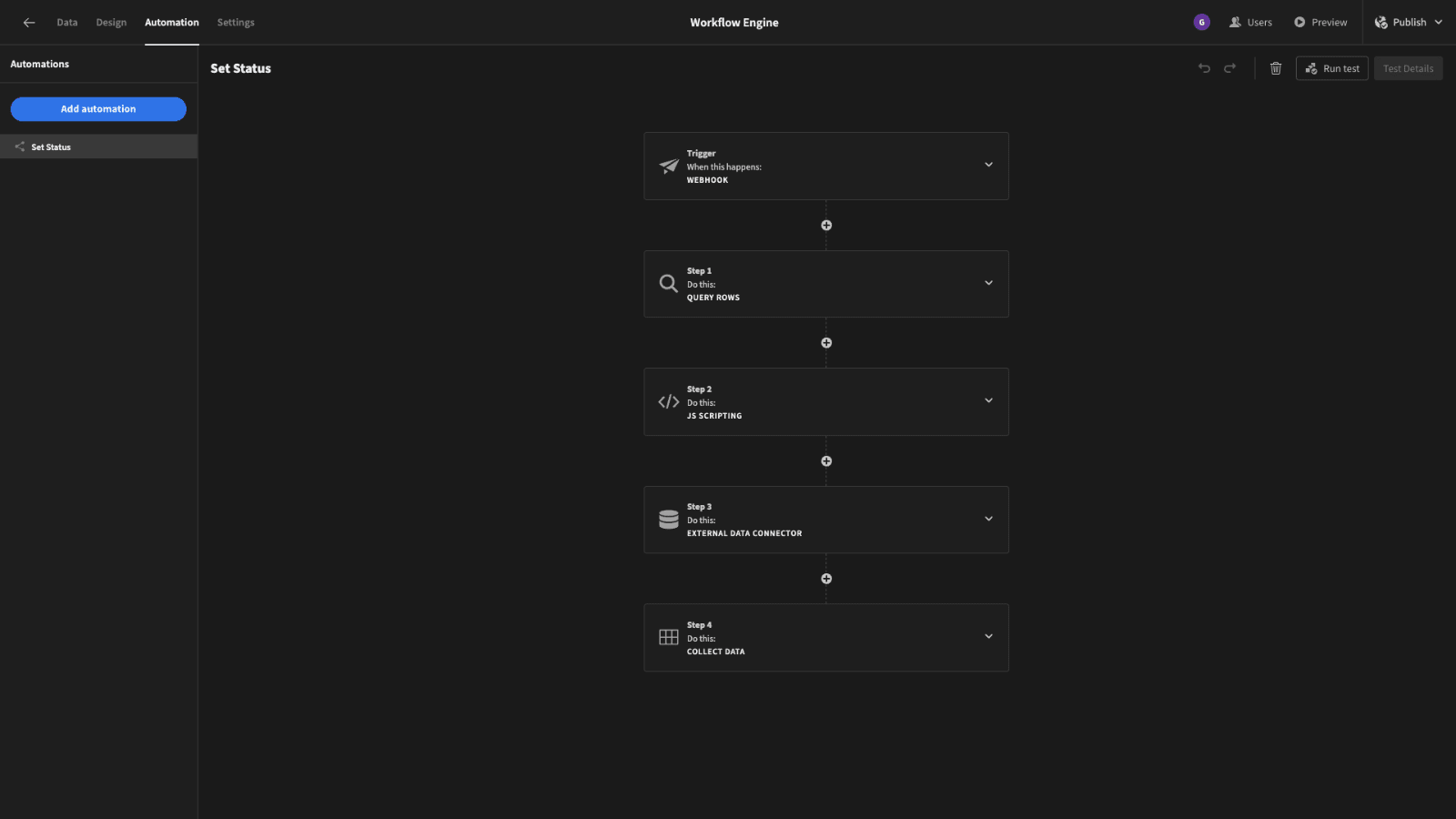 Budibase workflow engine