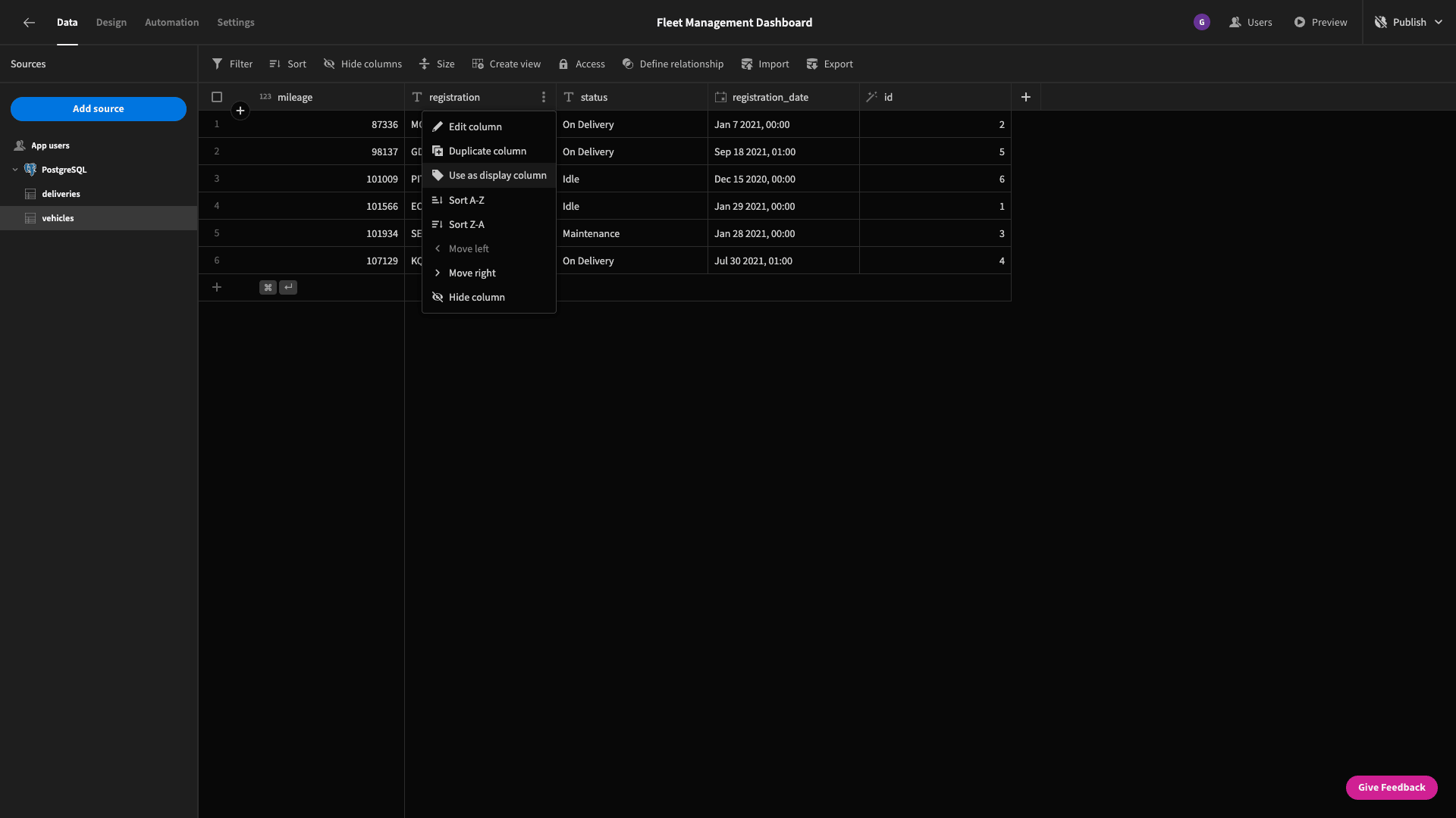 Fleet Management Dashboard