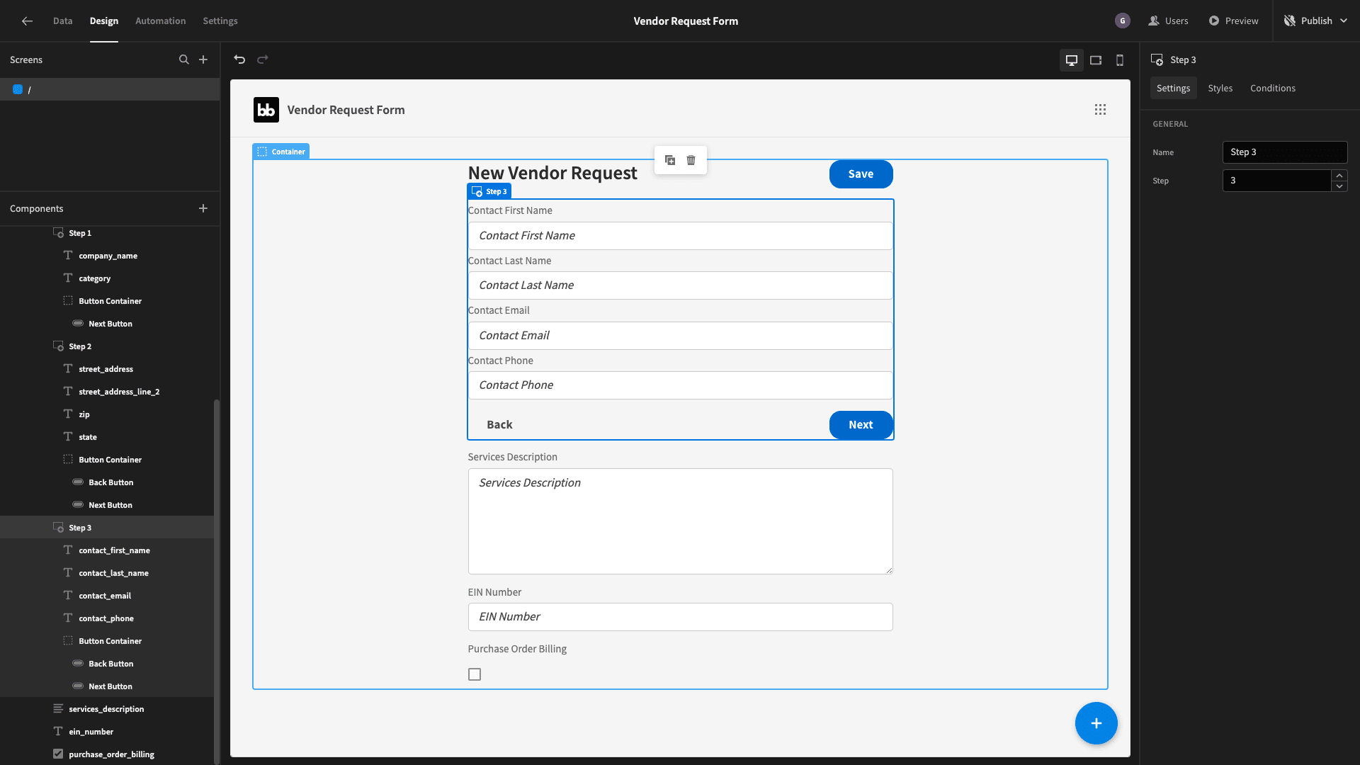 Vendor Request Form