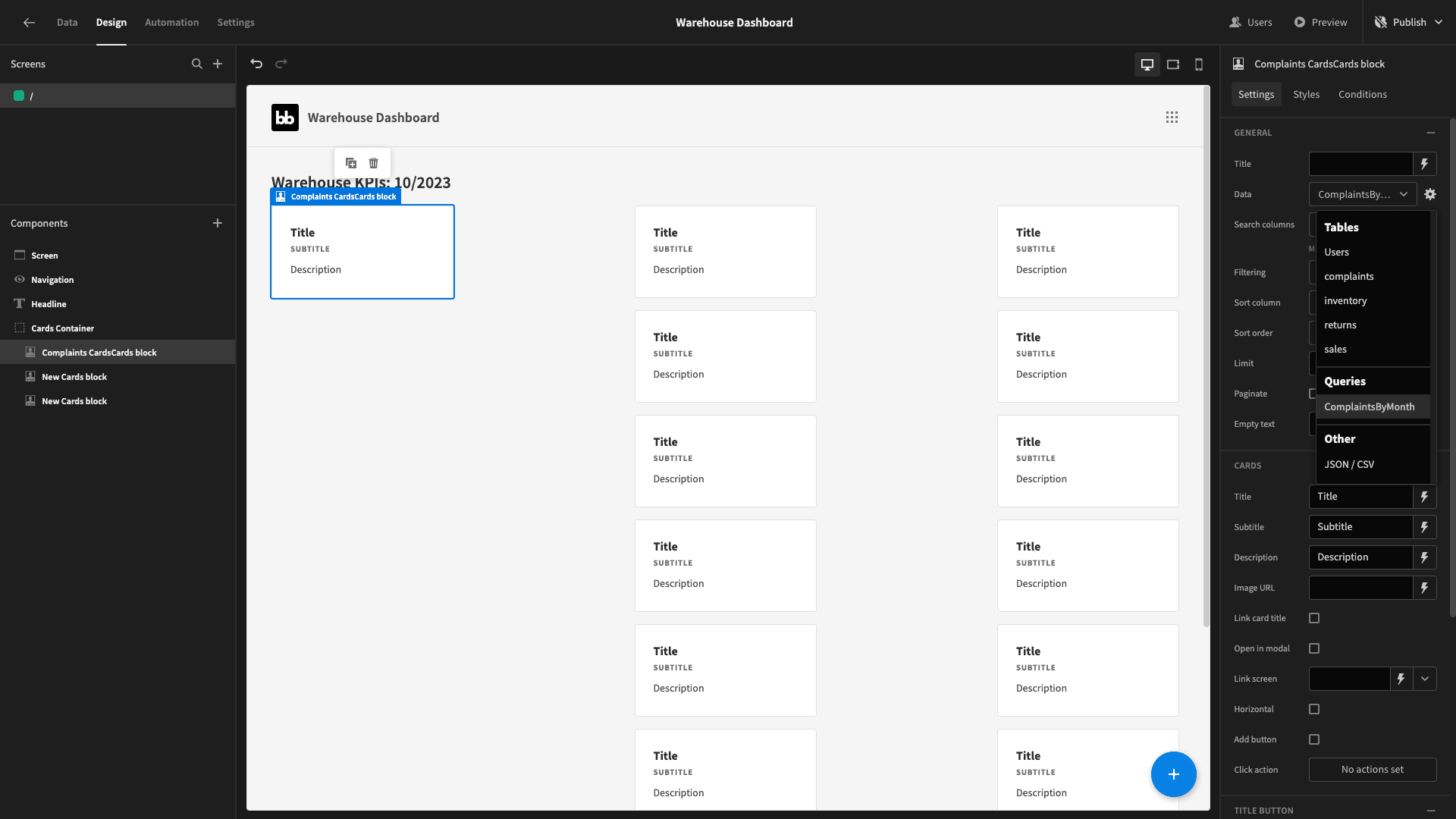 Warehouse Dashboard