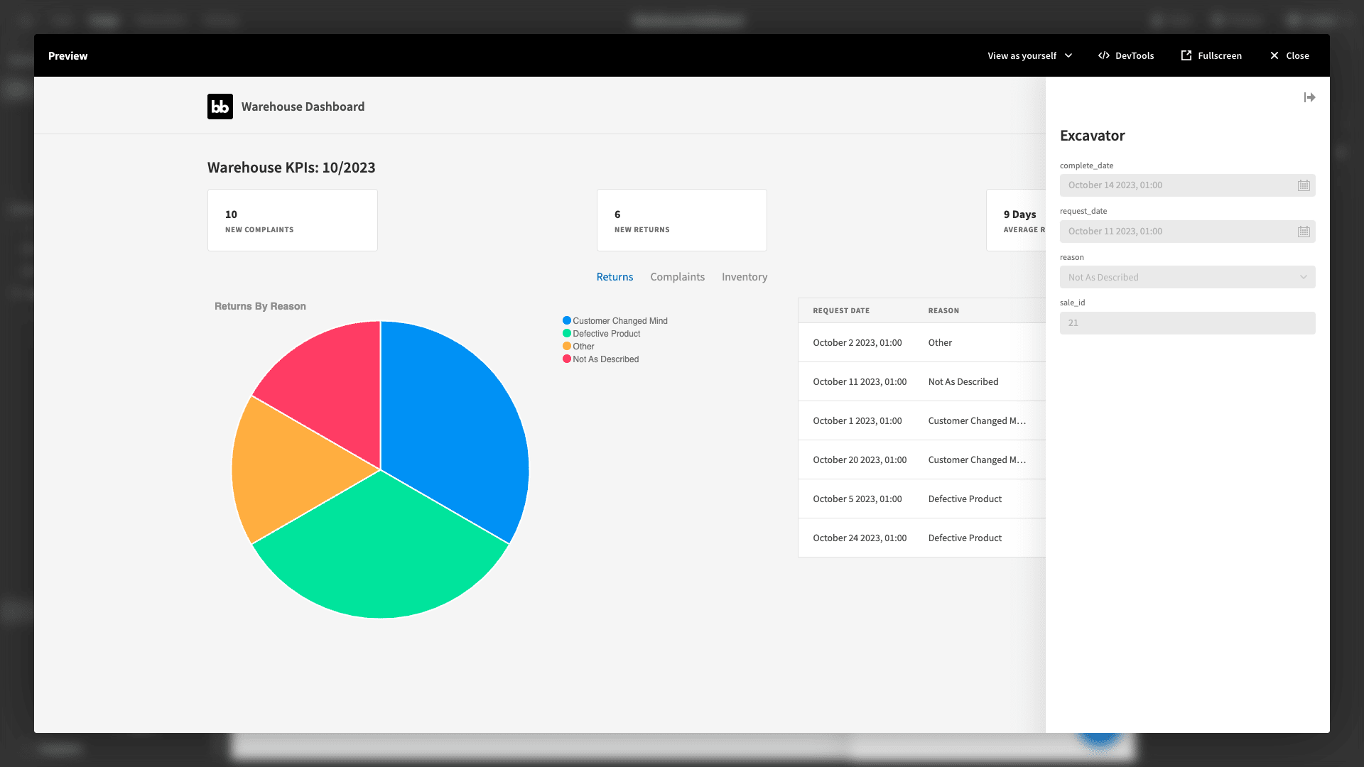 Warehouse Dashboard