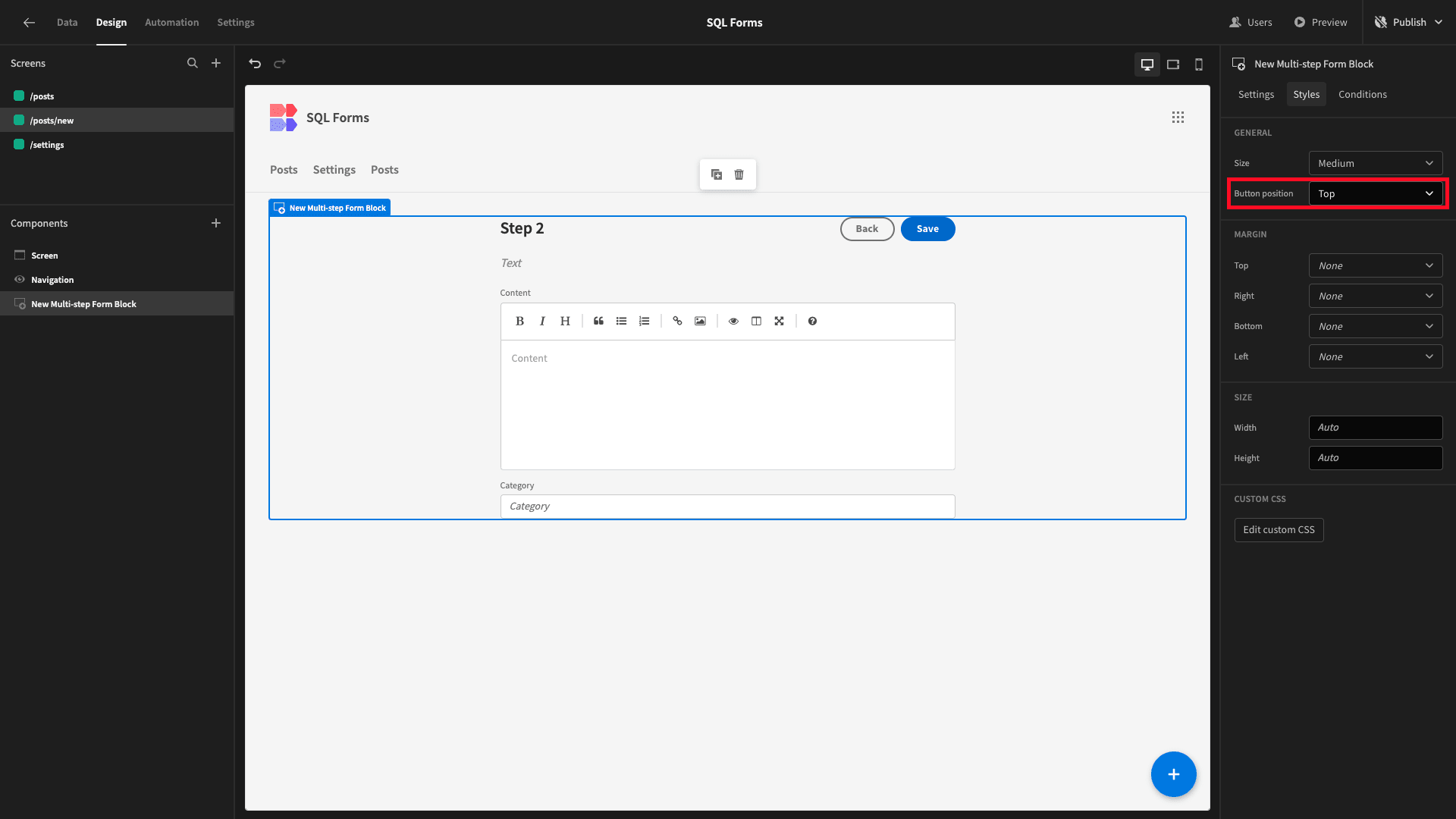 Forms for SQL Databases