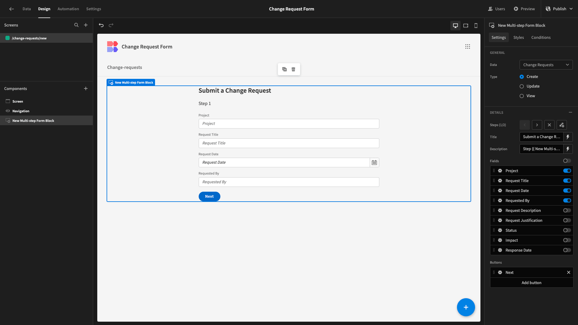 Change Request Form