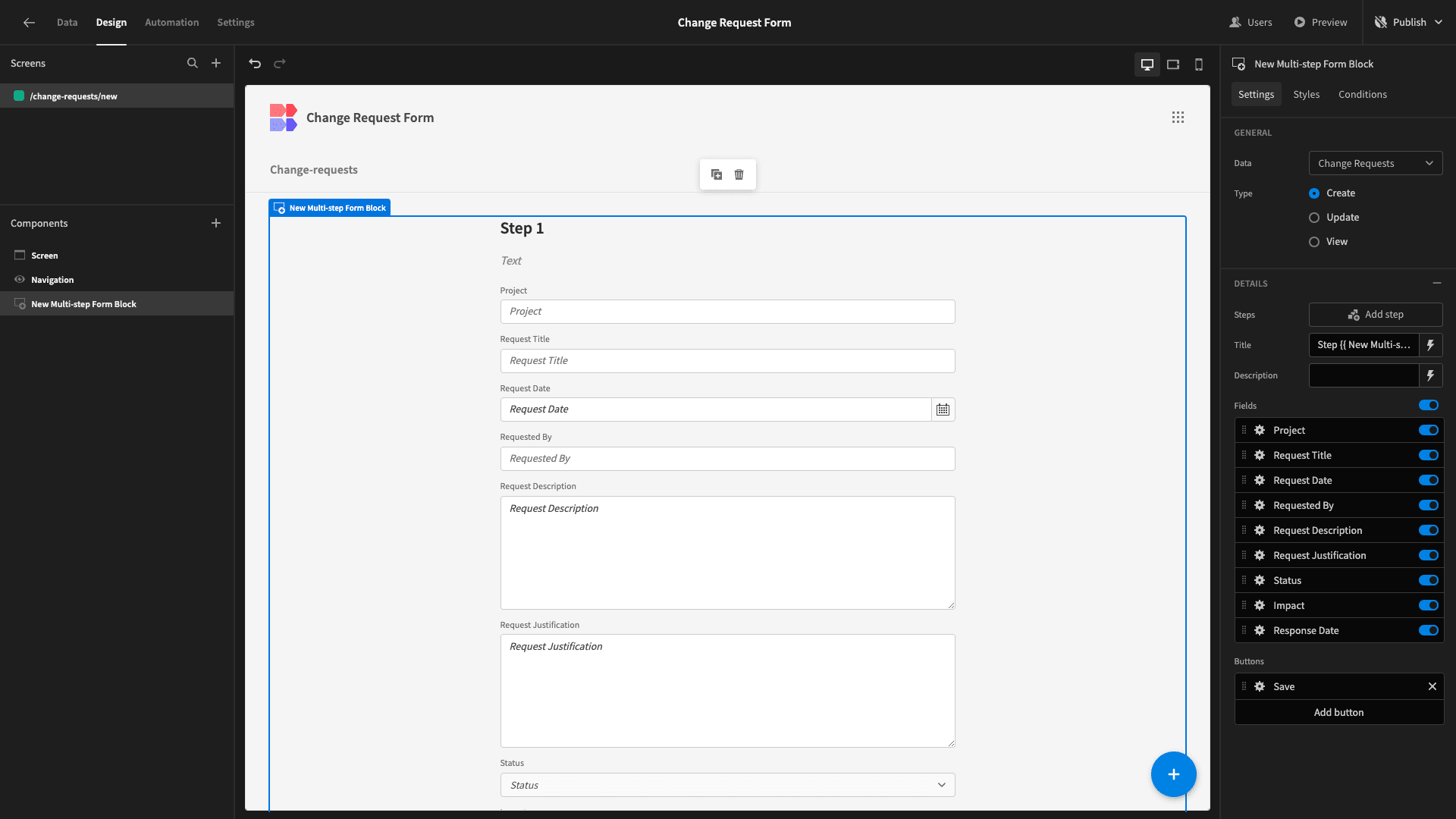 Change Request Form