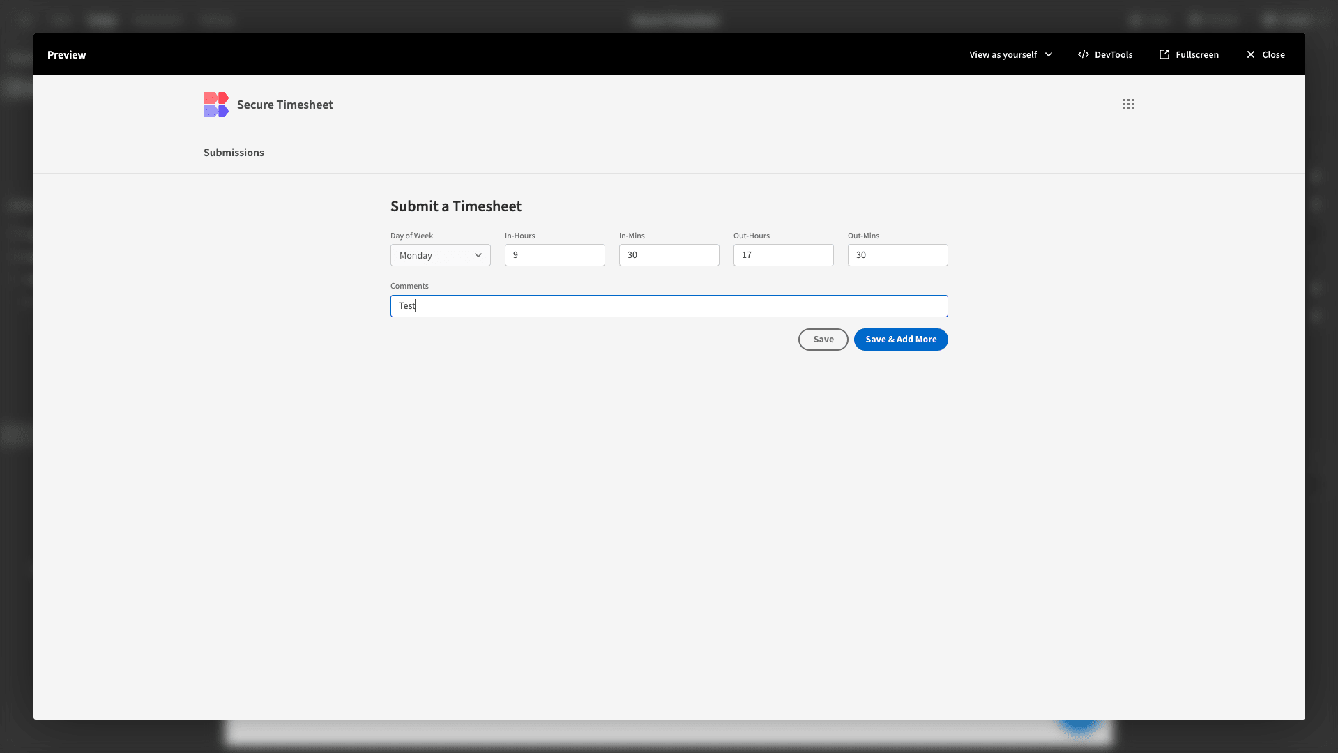 Secure Timesheet