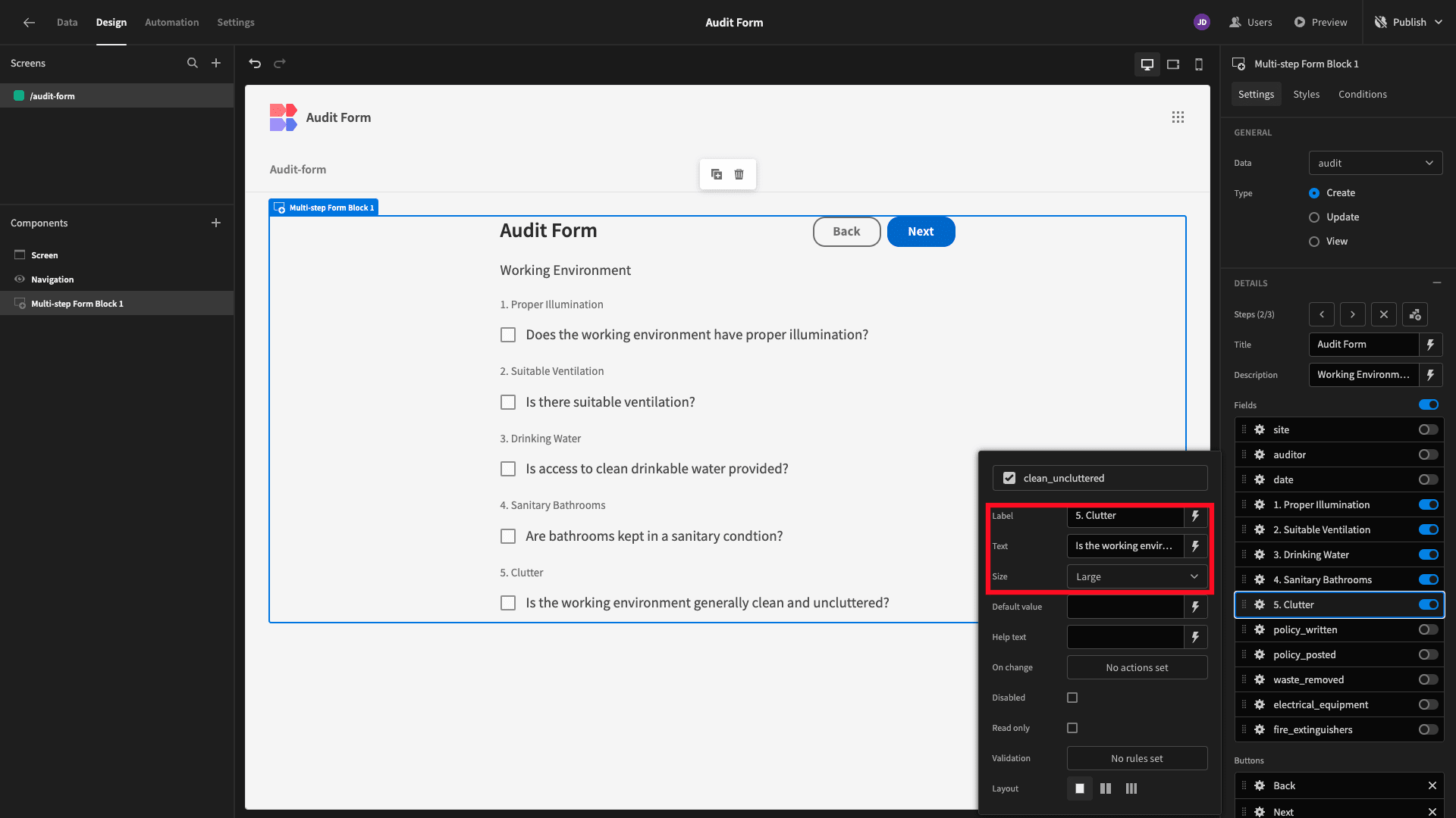 Audit Form