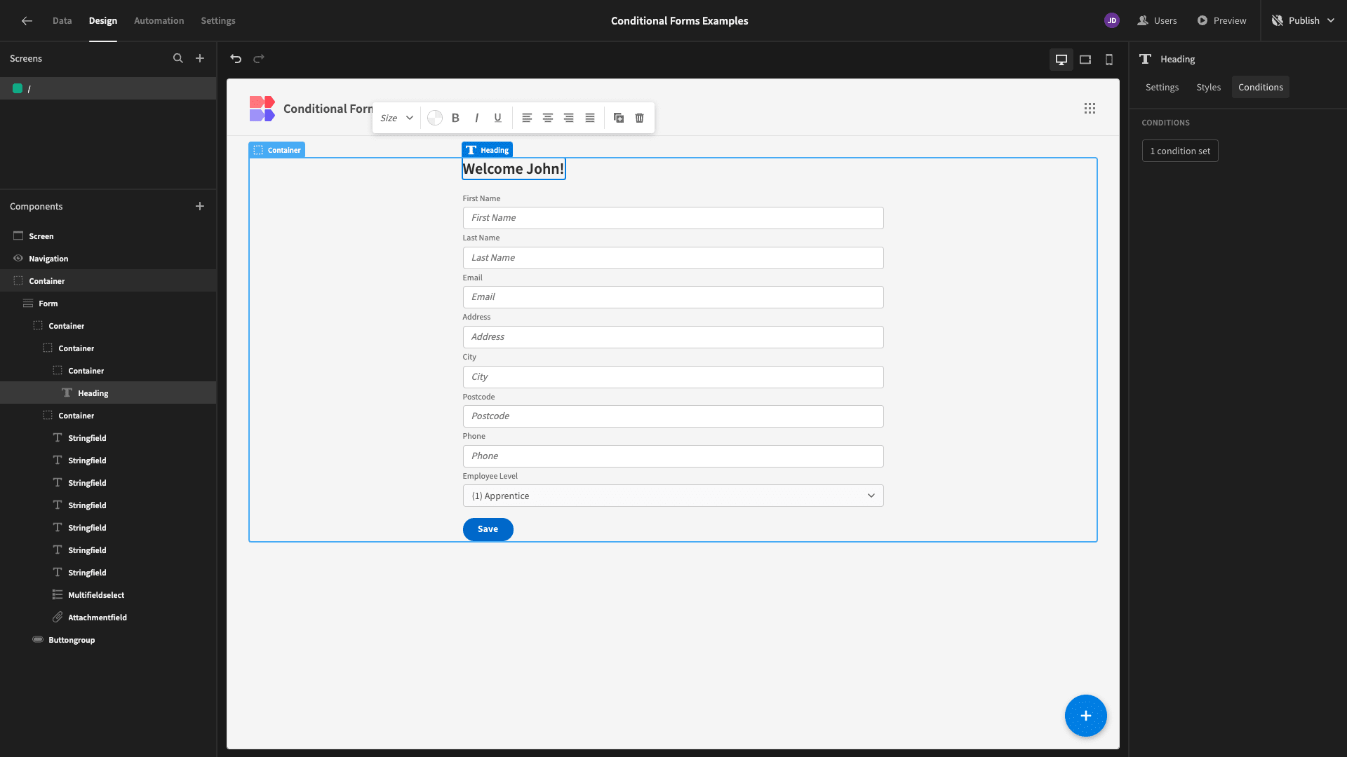 Personalized Forms