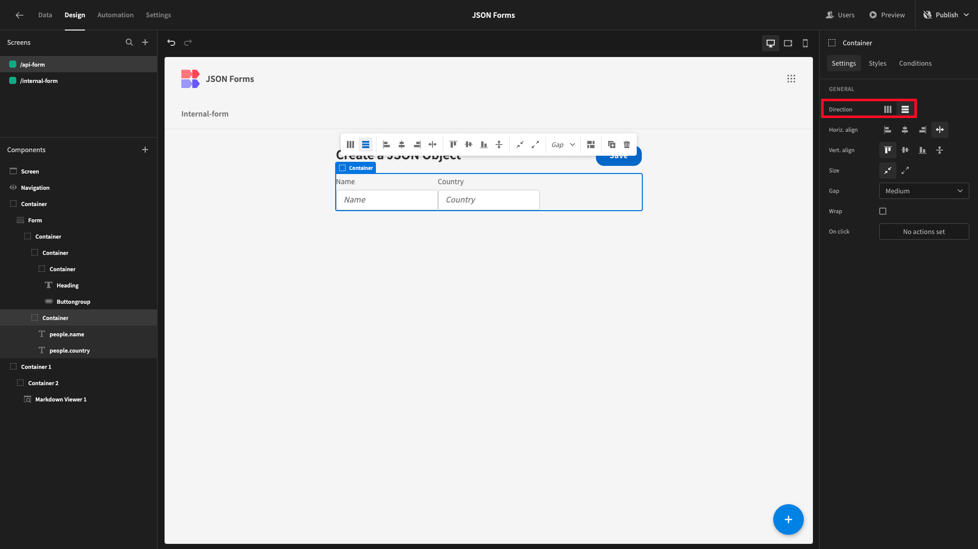 Custom Schema JSON Form