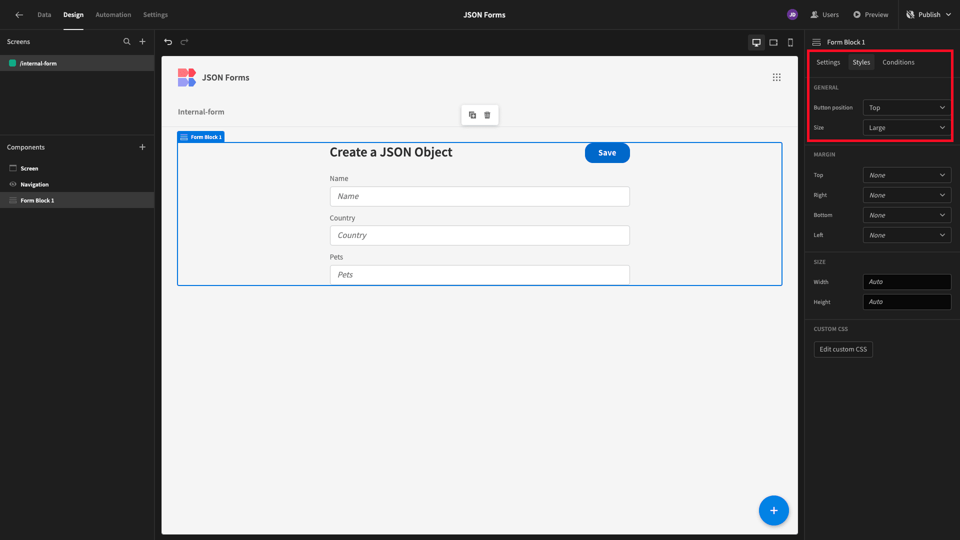 Form Data to JSON