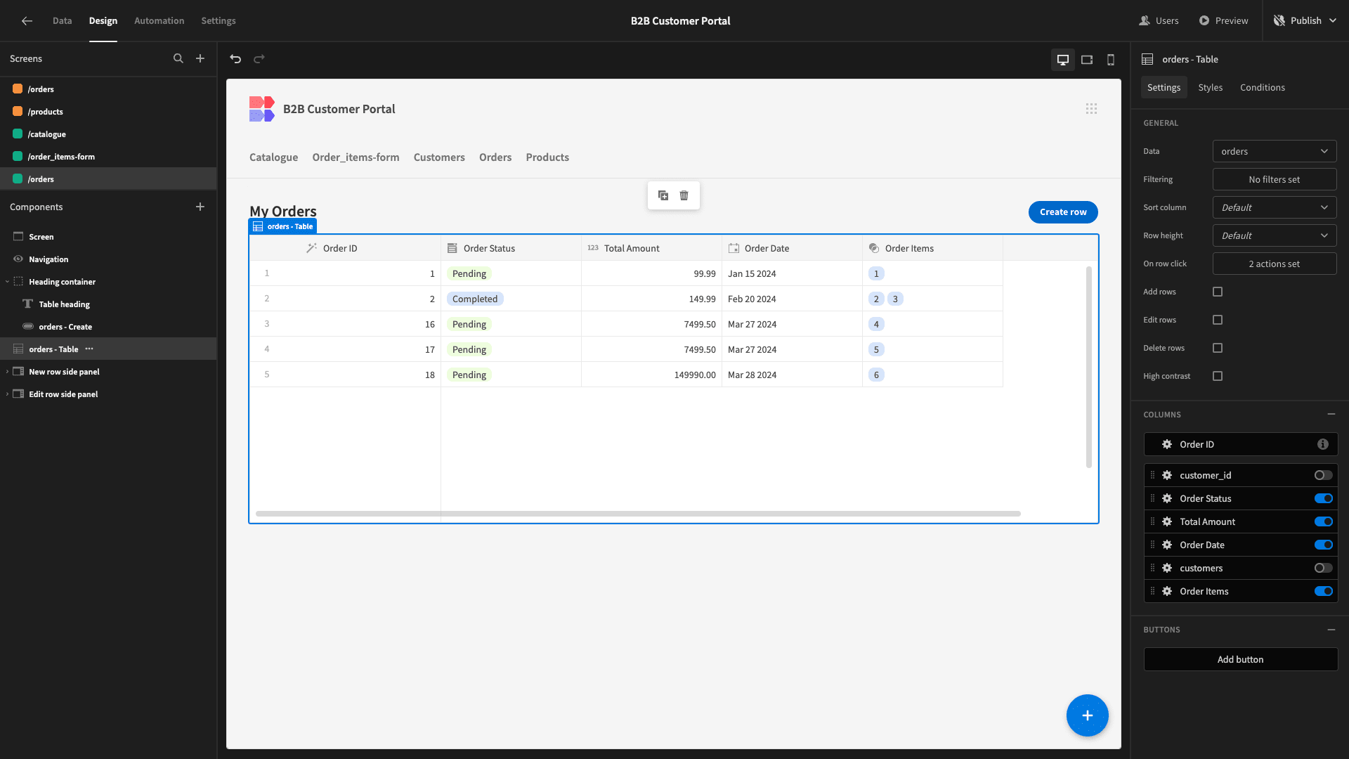 B2B Customer Portal