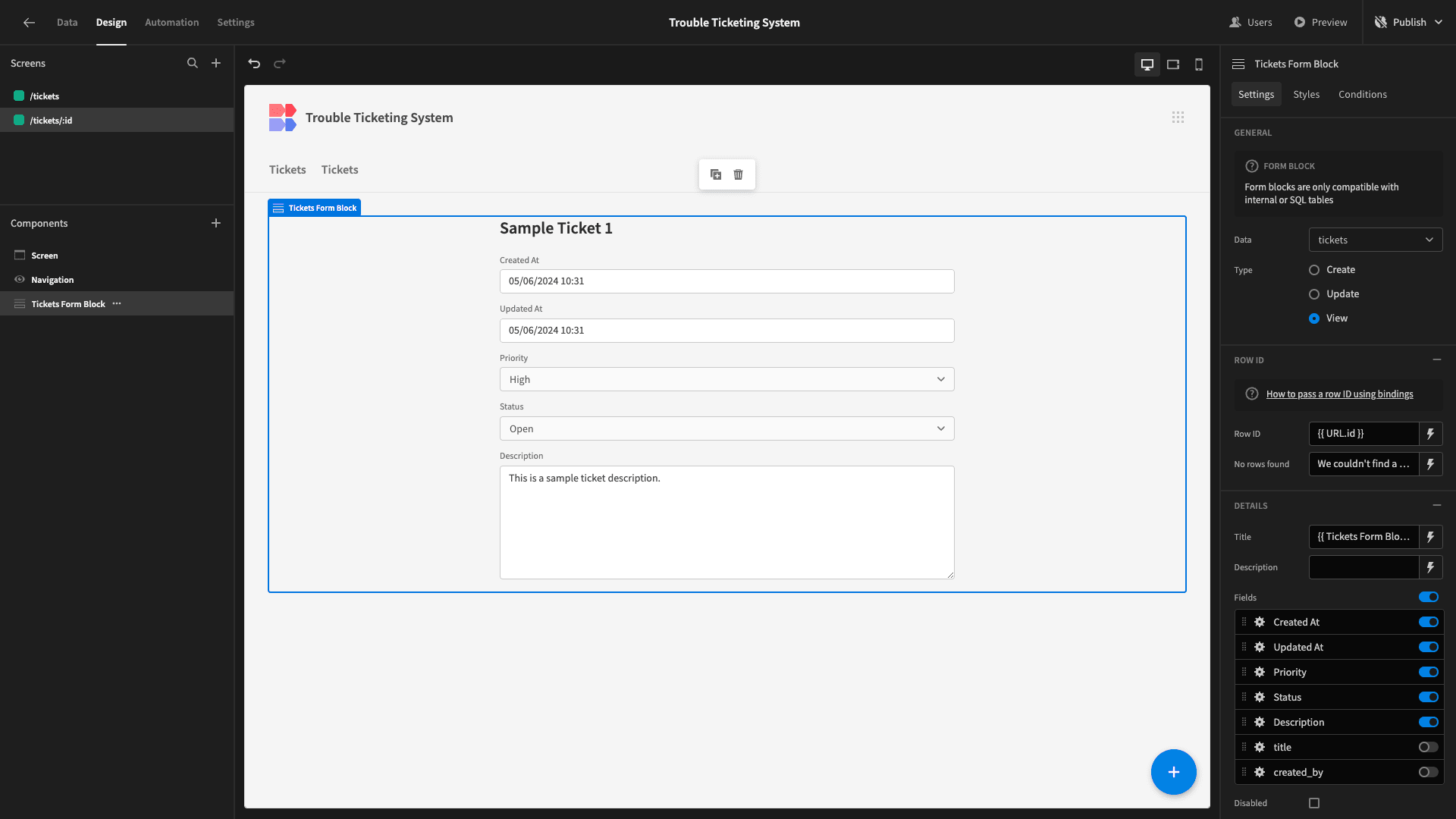 Trouble Ticketing System