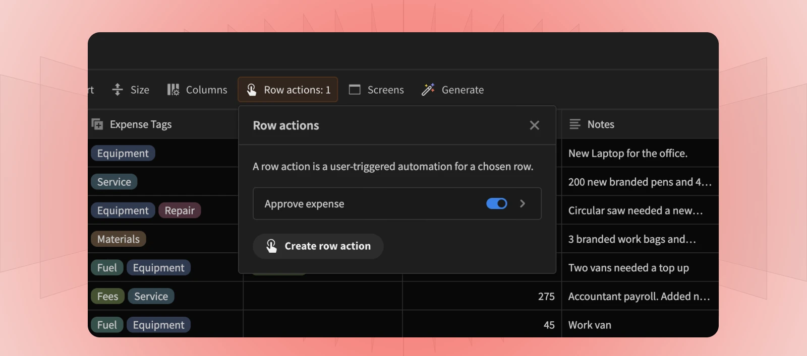 Row Actions