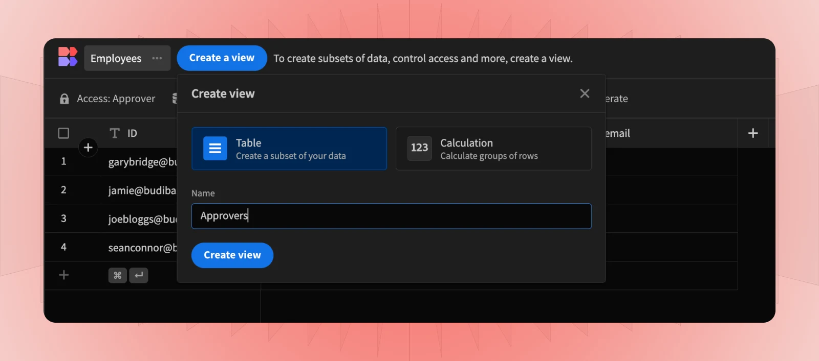 Create new view