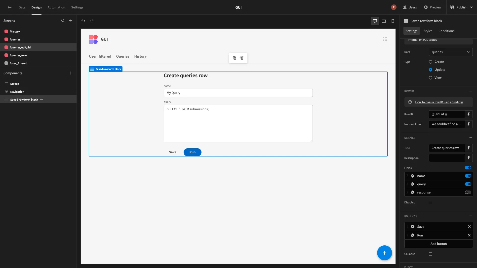 SQL GUI