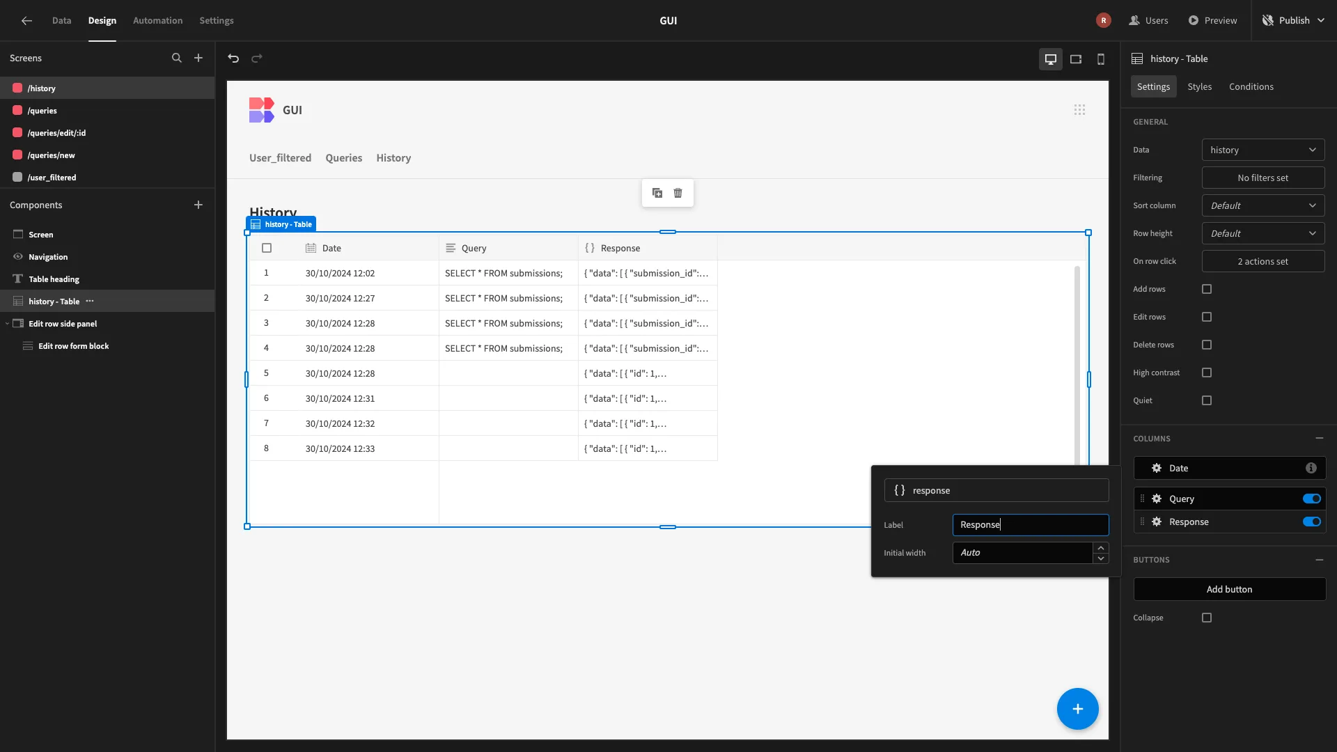 SQL GUI