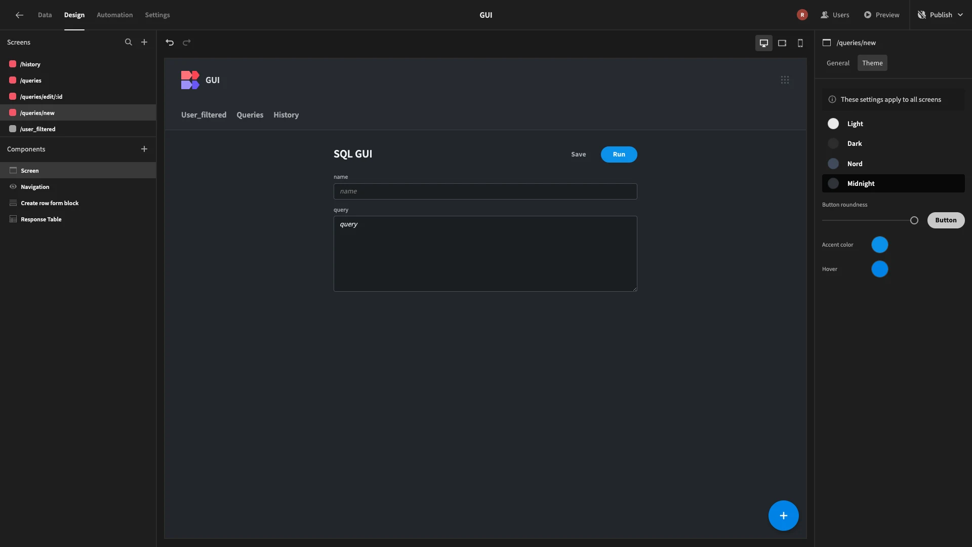 SQL GUI