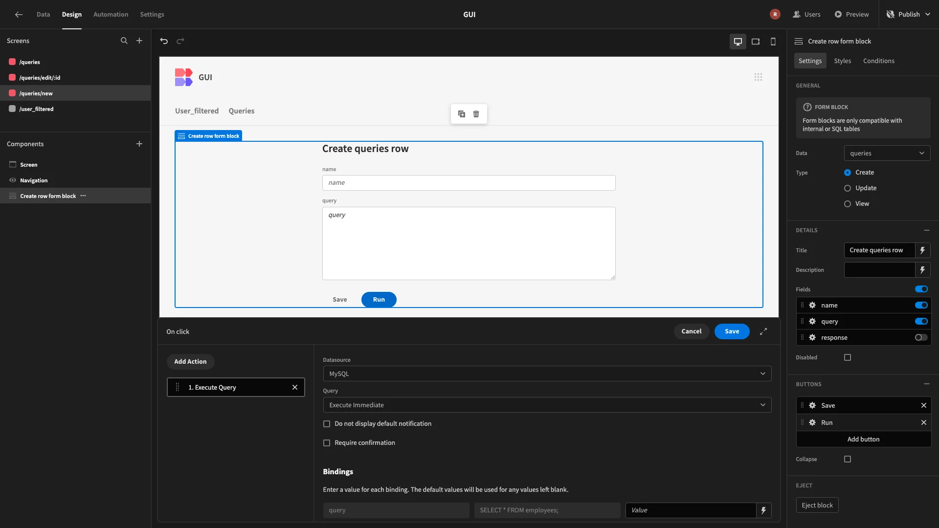 Button Actions