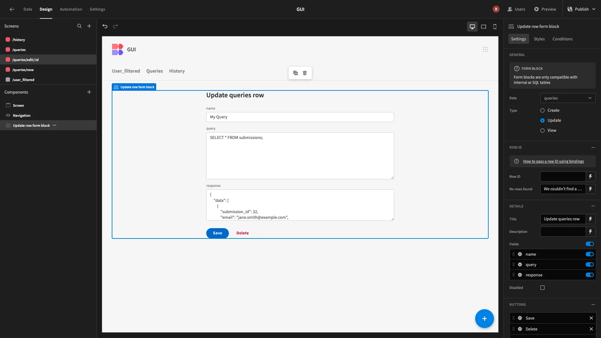 Saved Query