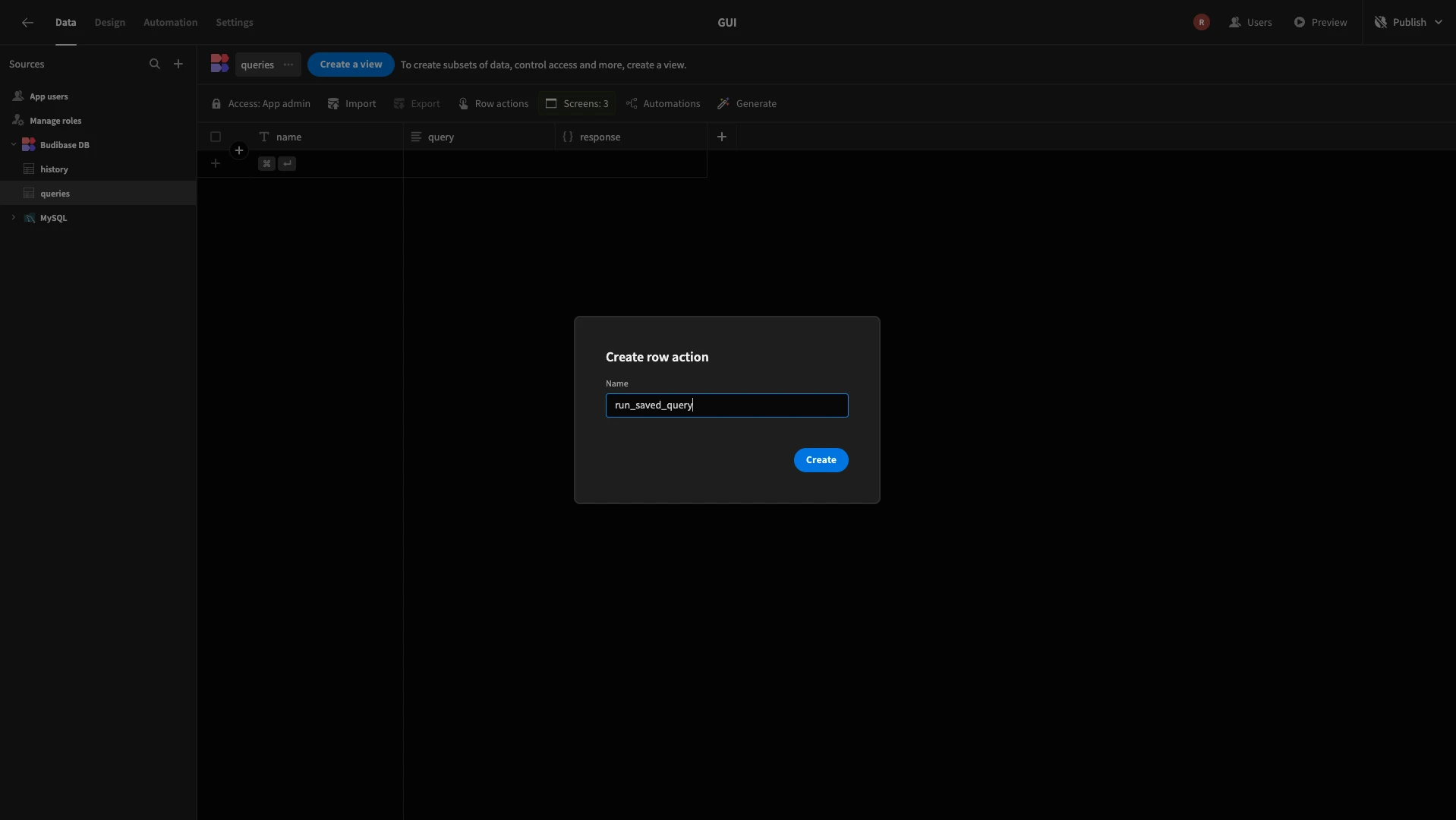 Run Saved Query