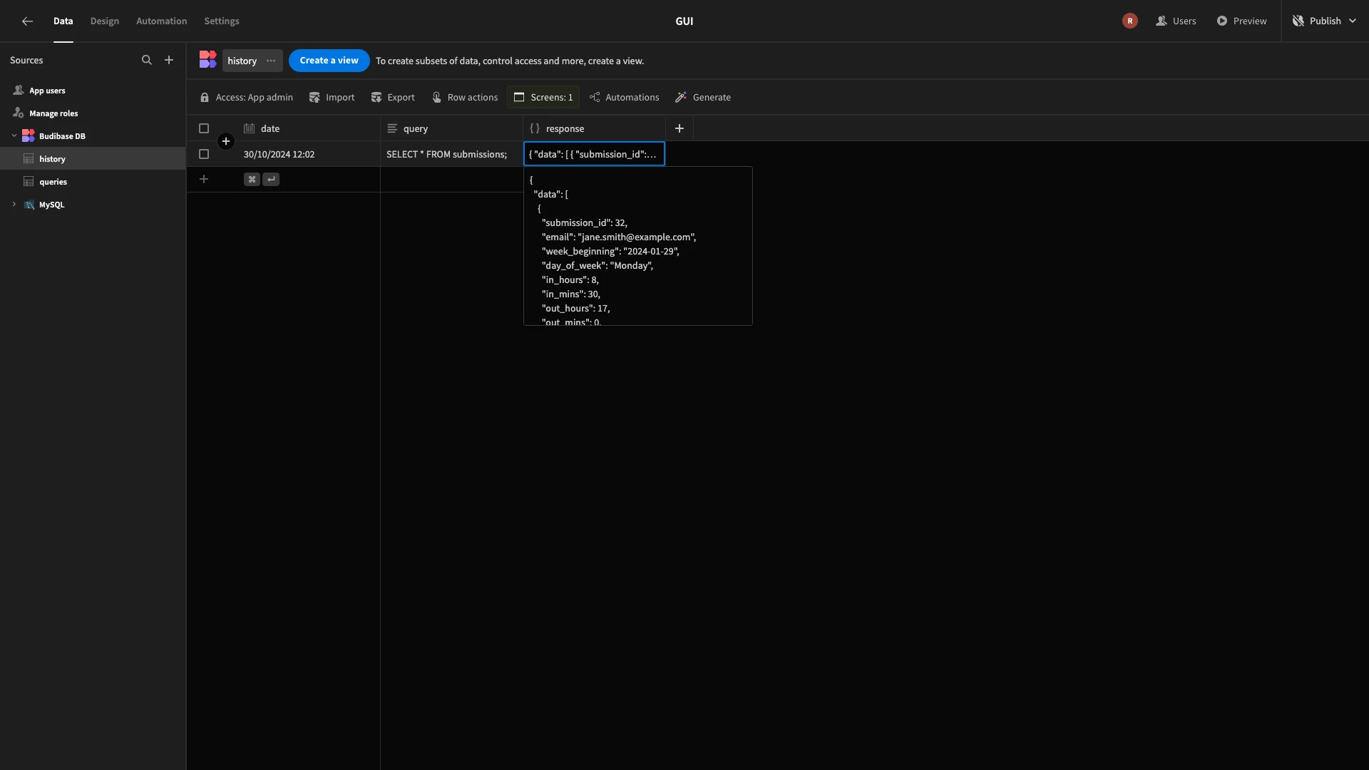 Saved Query