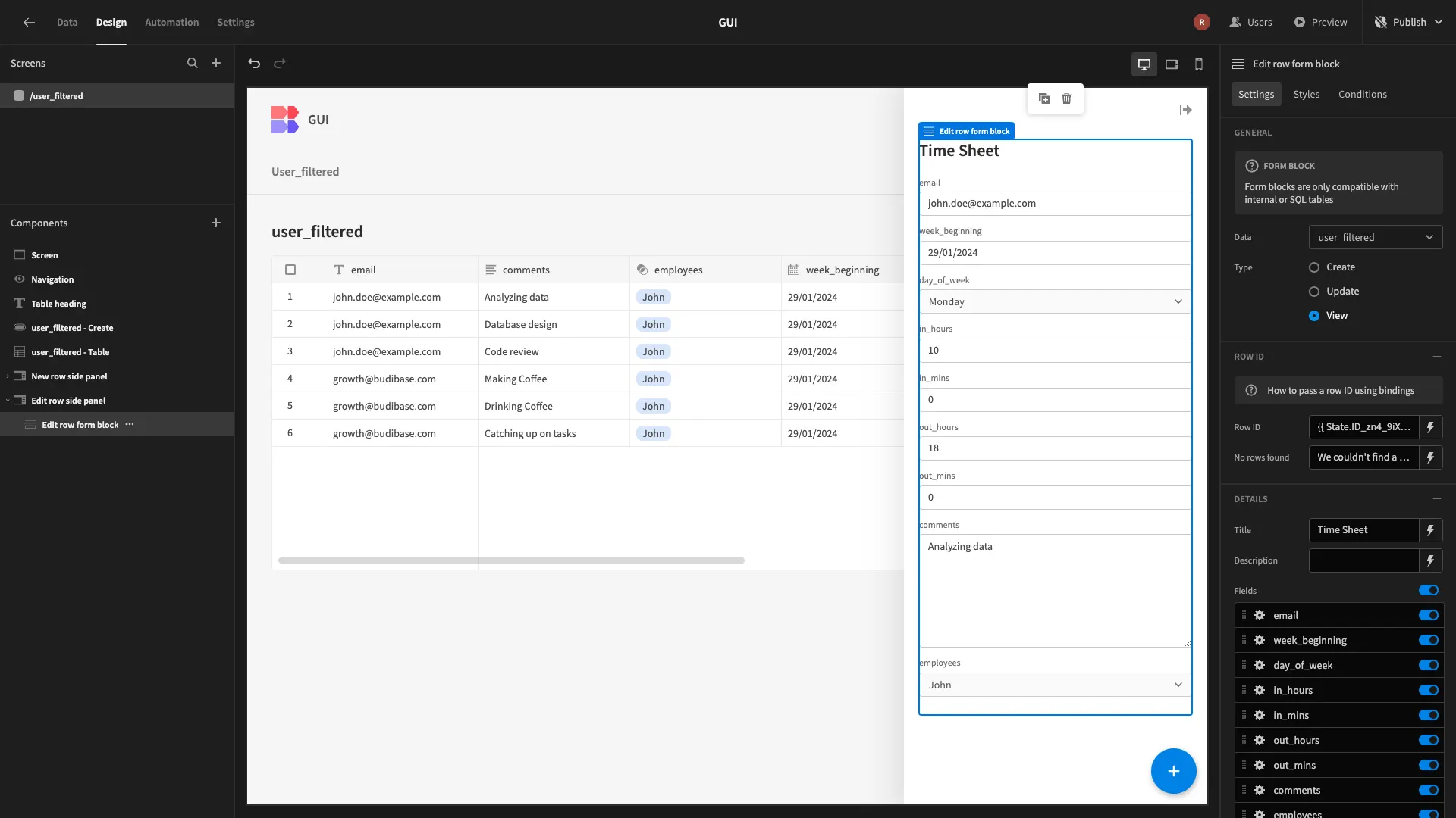 CRUD UI
