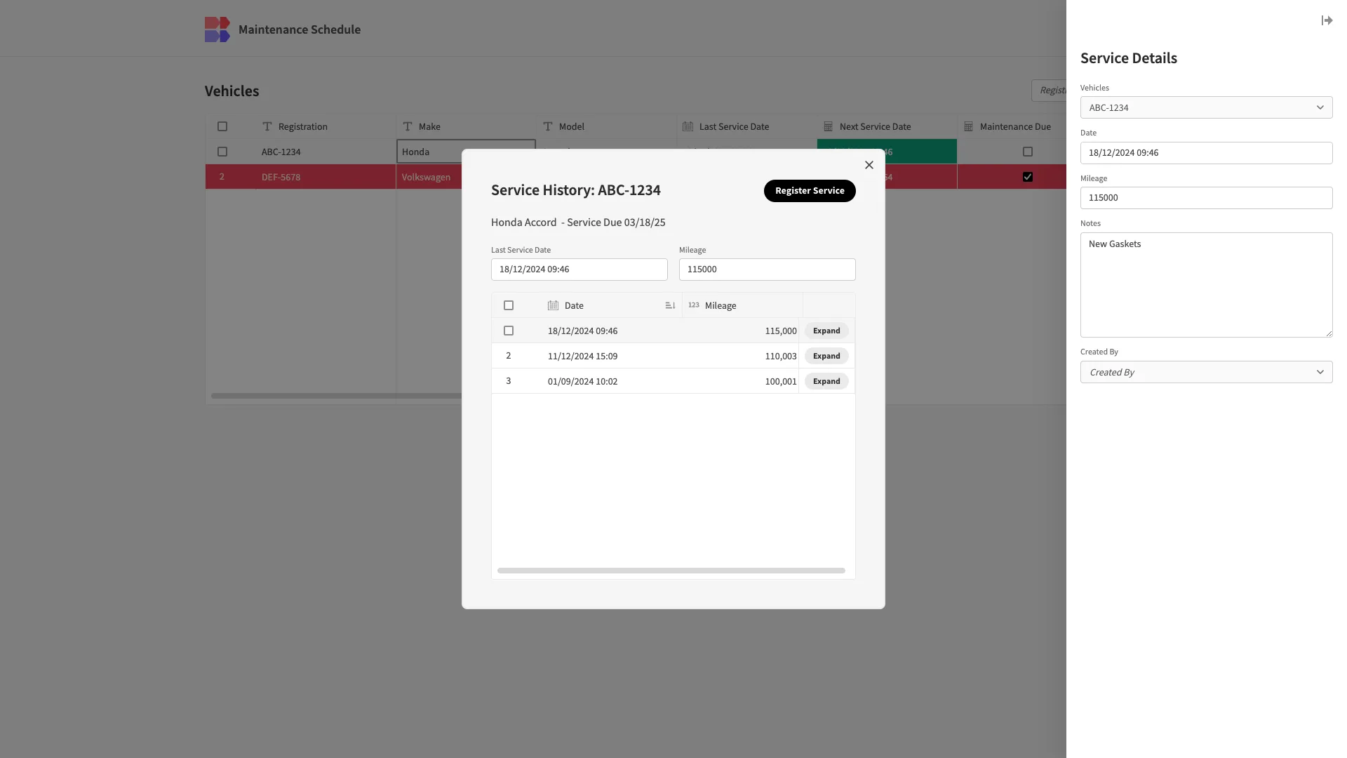 Track and manage equipment maintenance
