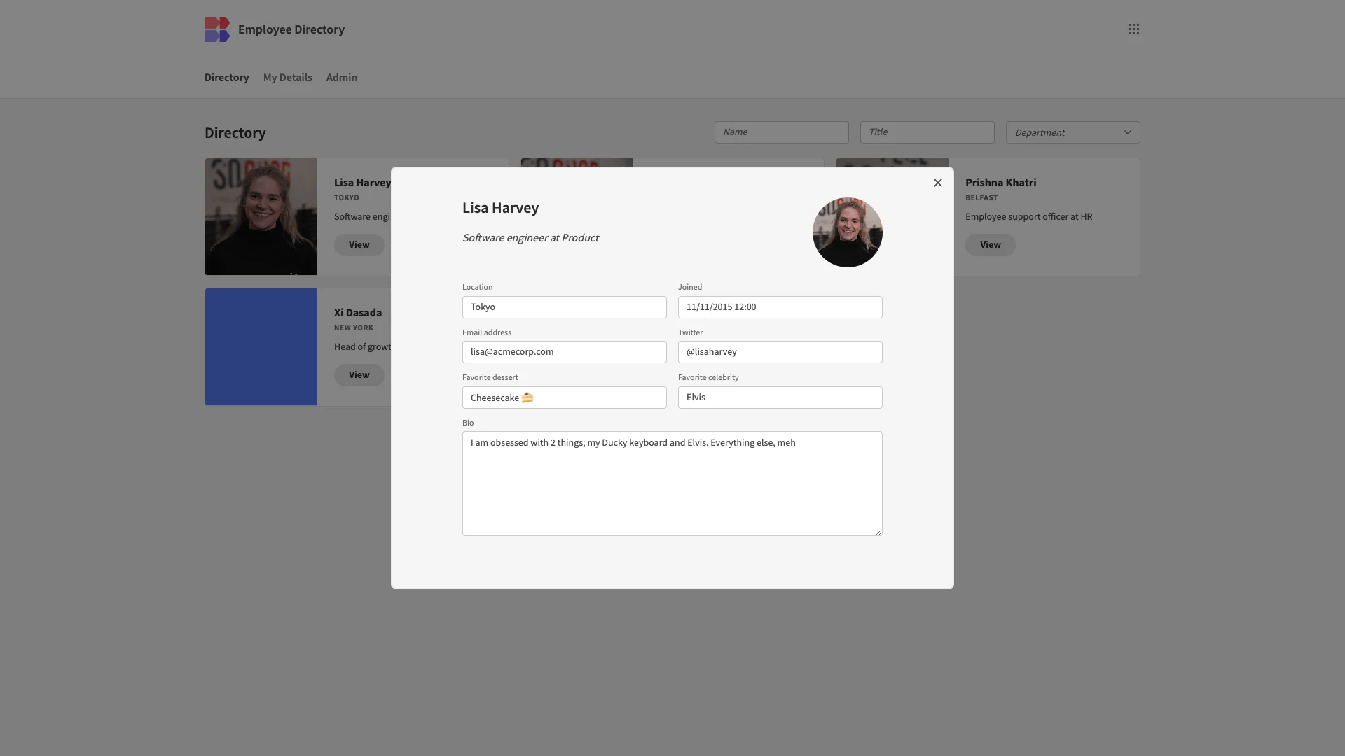 Employee Directory Search Screenshot