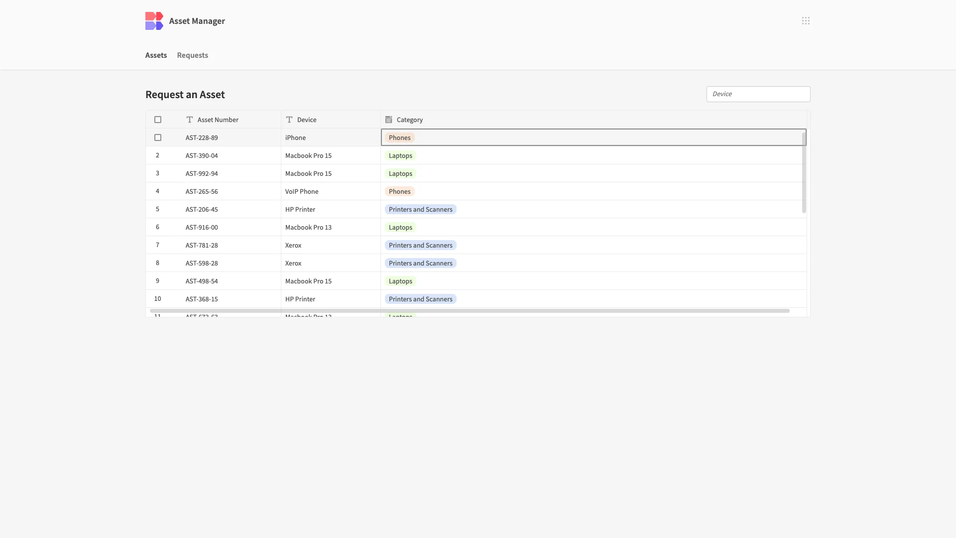 Open-source IT asset management software request workflow