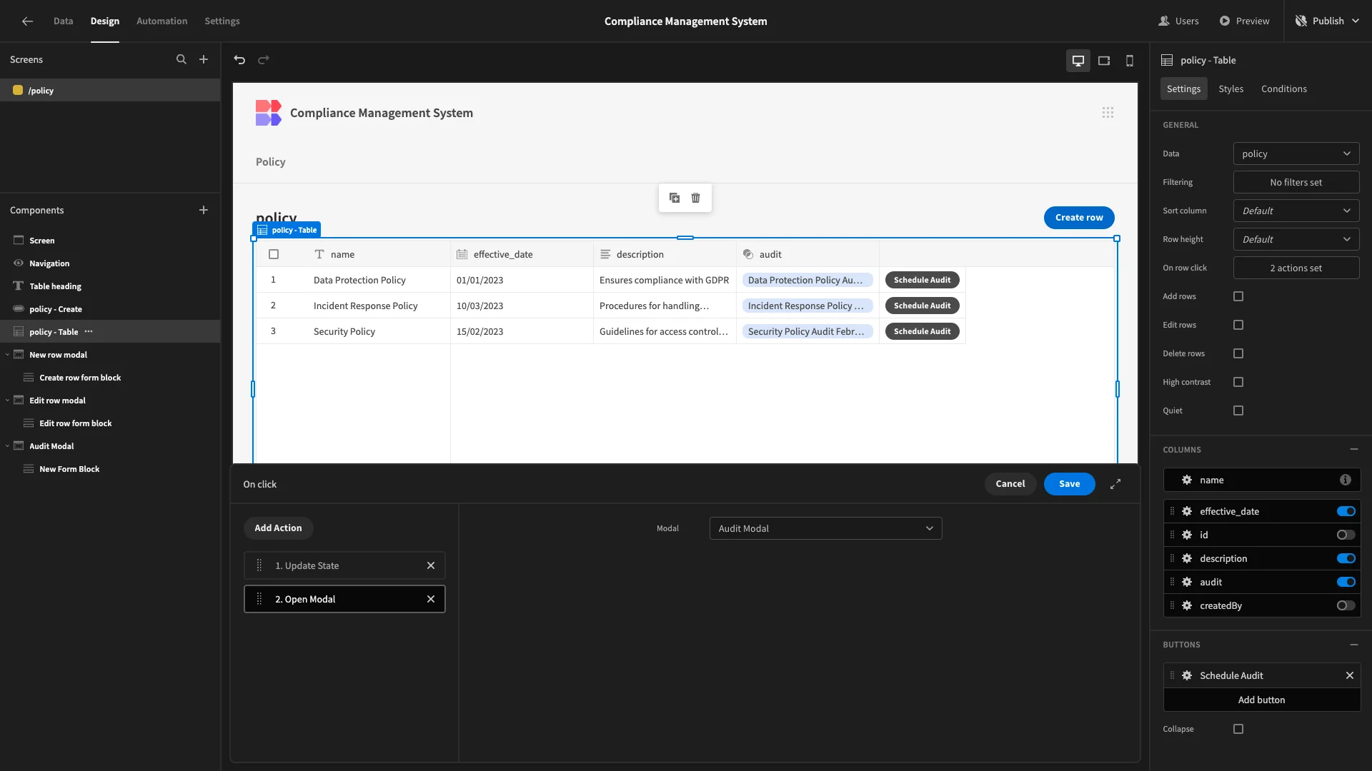 Open Modal