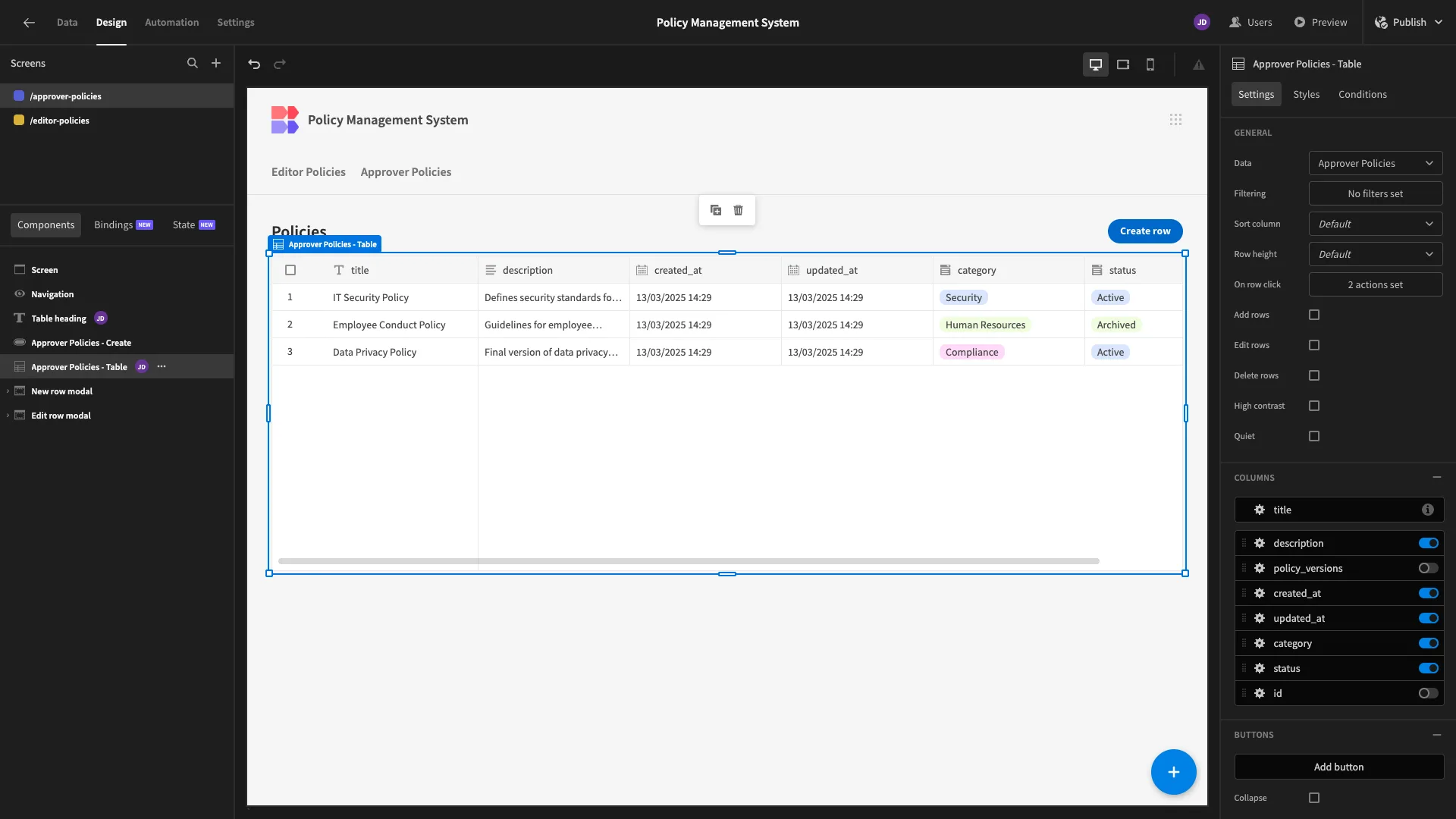 Policy Management System