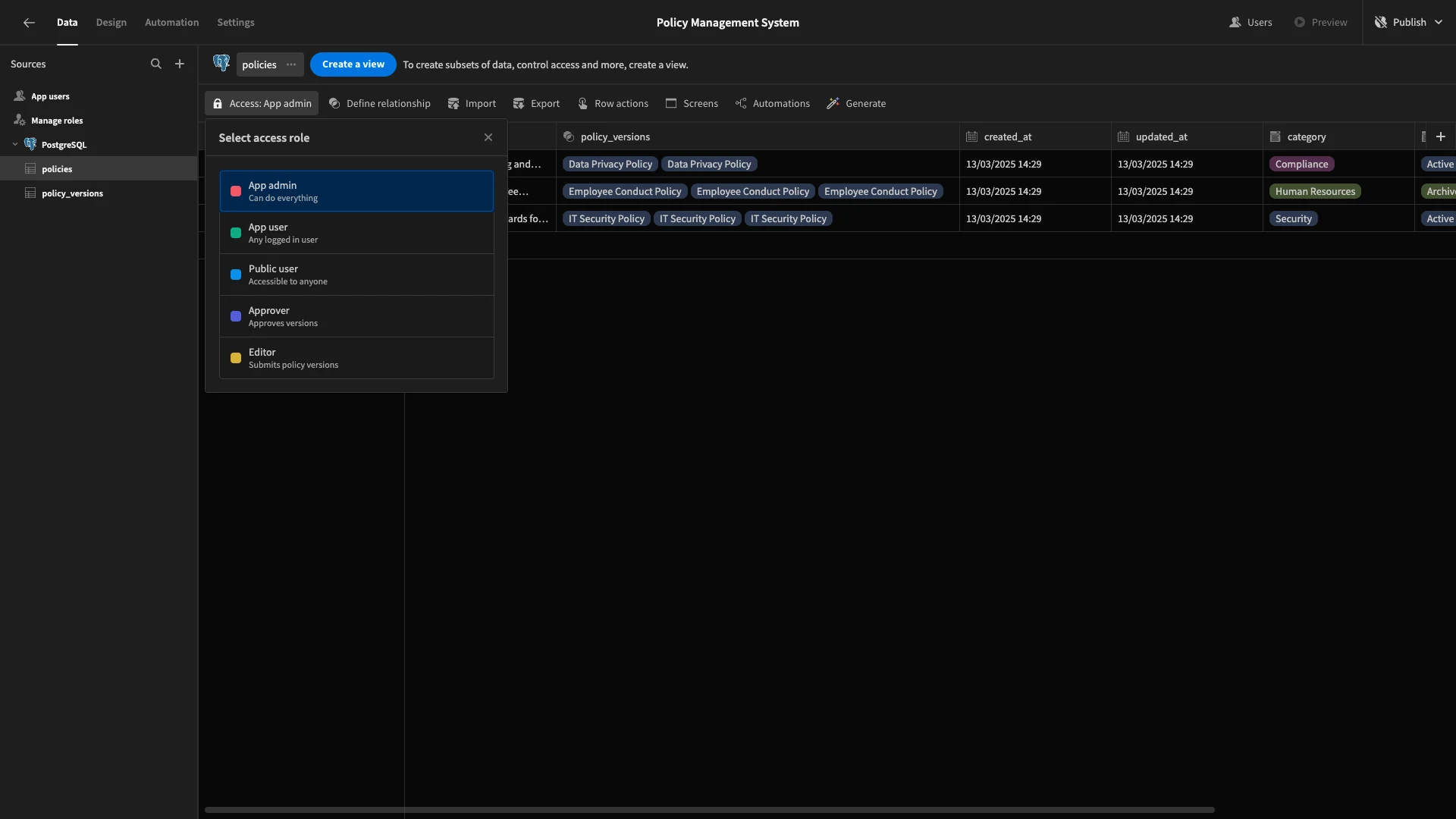 Policy Management System