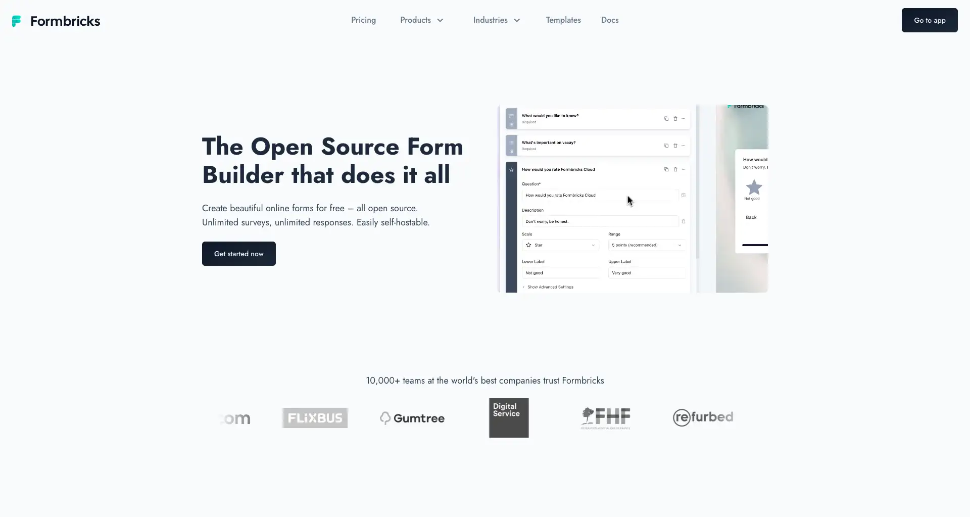 Formbricks open source form builder