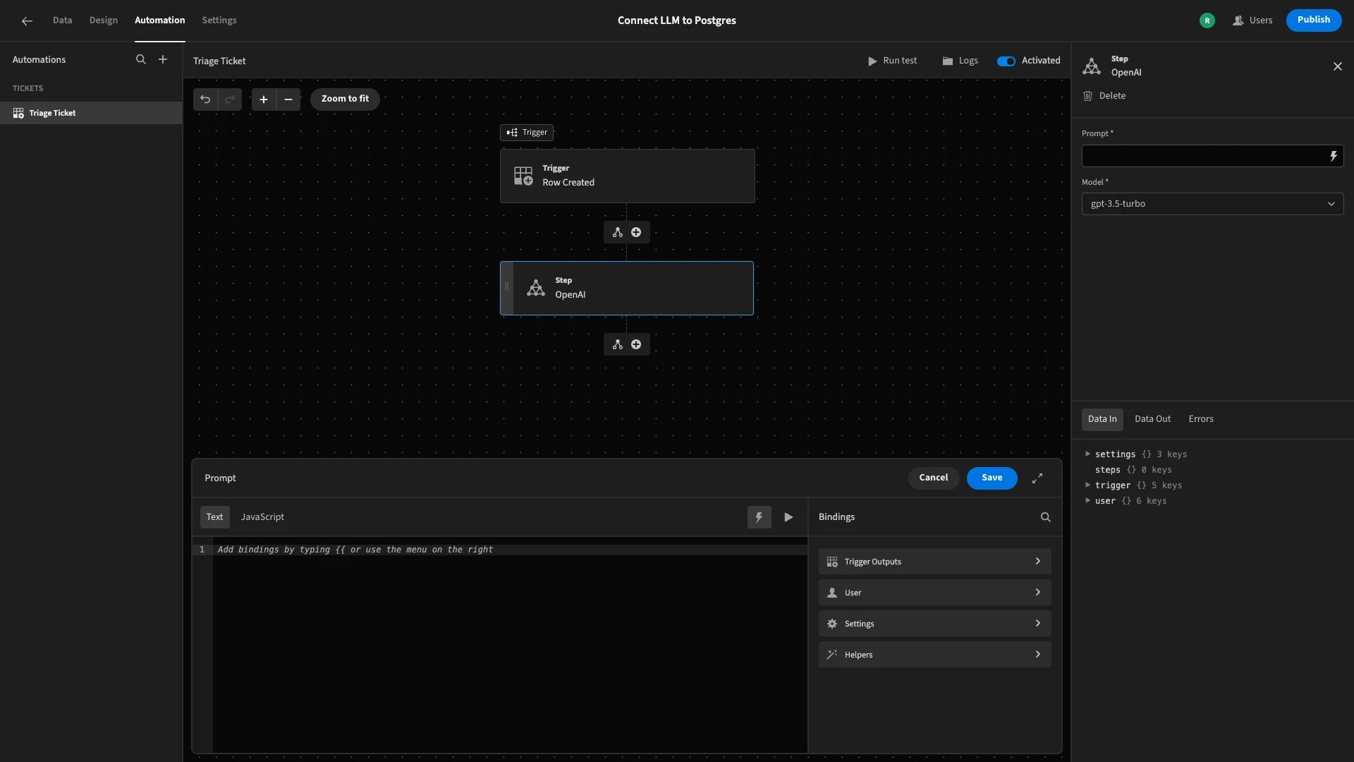 Connect LLM to Postgres