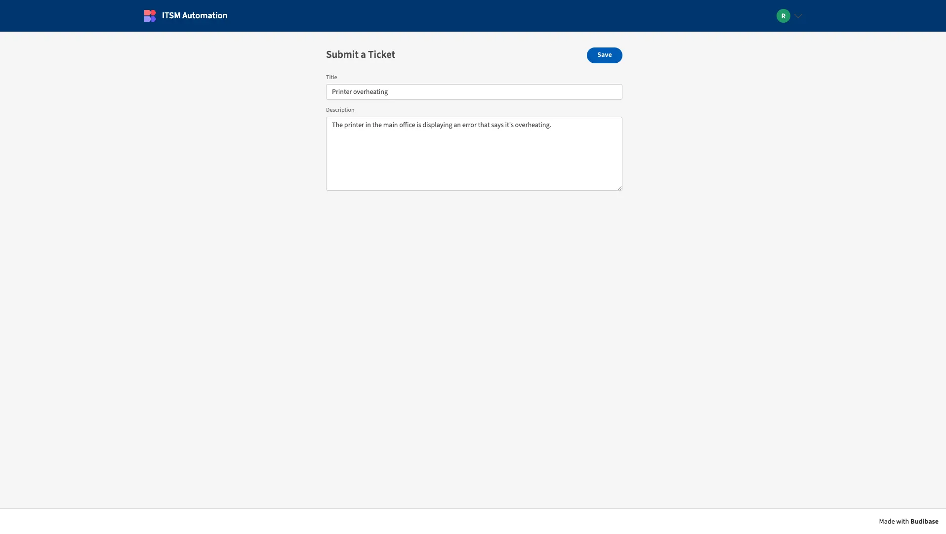 Ticketing Form