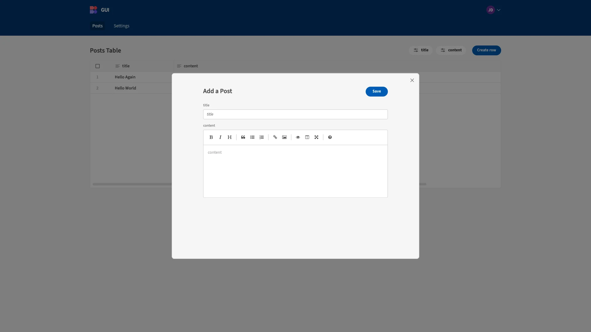 Create Form